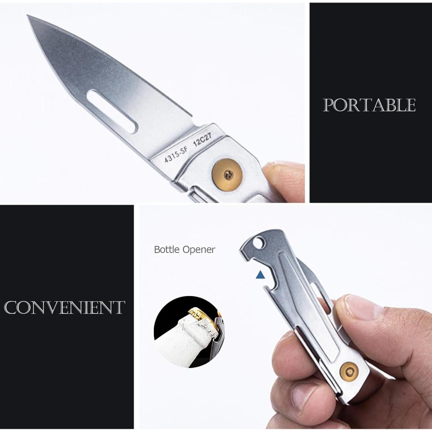 Cuchillo Plegable Sanrenmu 431S-SB 11.2 cm Acero 12C27