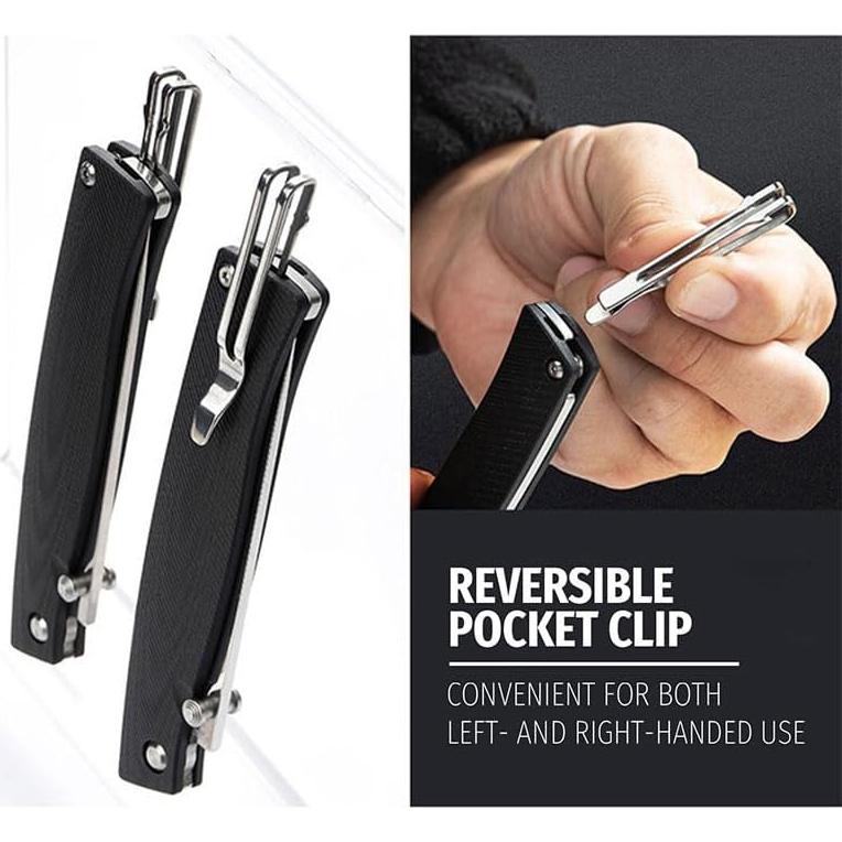 Cuchillo Plegable Sanrenmu 311L Acero Inoxidable 8.9cm Amarillo