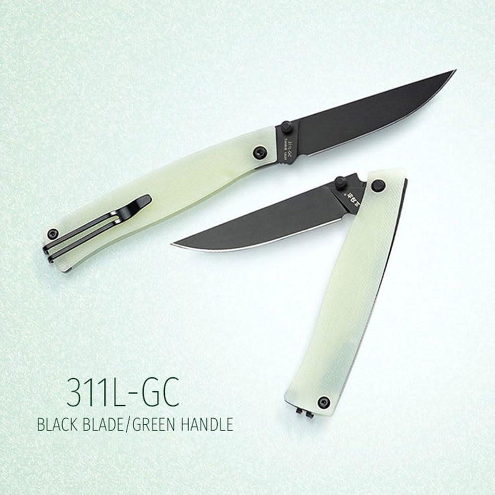 Cuchillo Plegable Sanrenmu 311L Acero Inoxidable Verde 12cm
