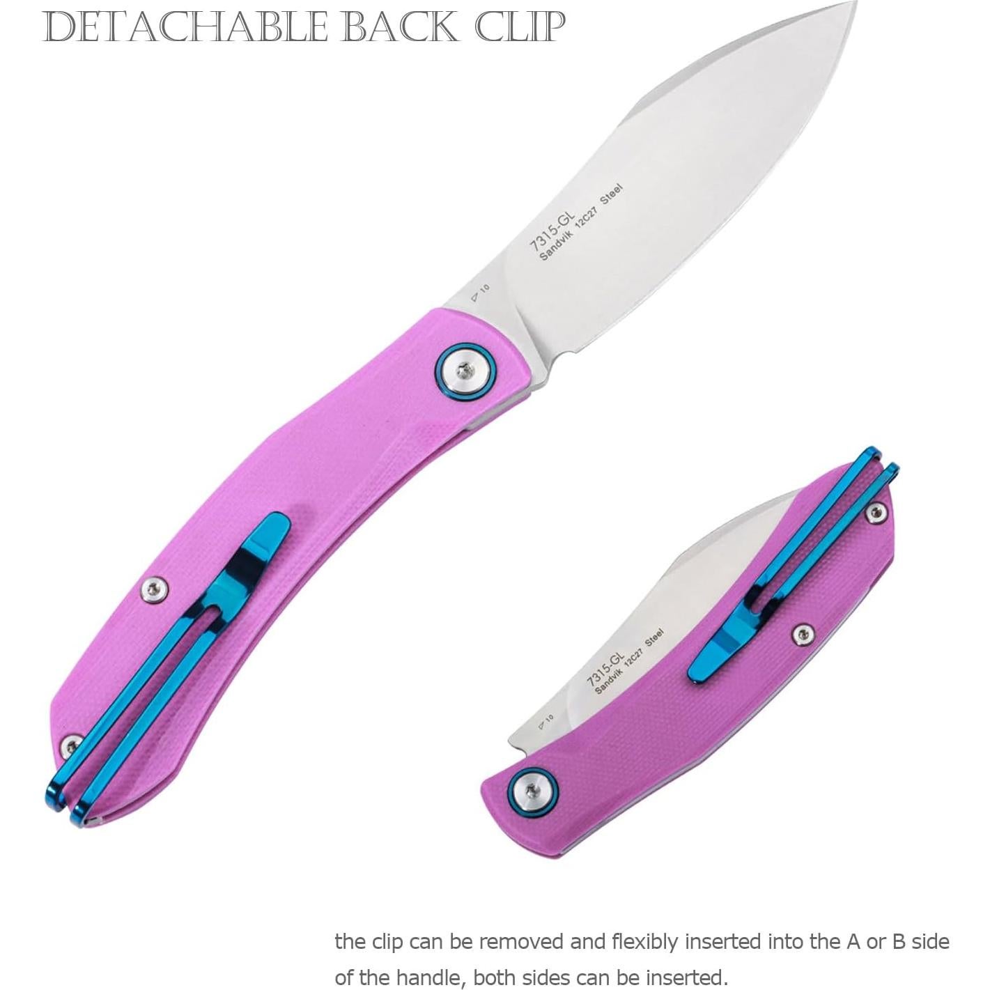 Cuchillo Plegable Sanrenmu 7315 Rosa 16.7 cm Acero 12C27