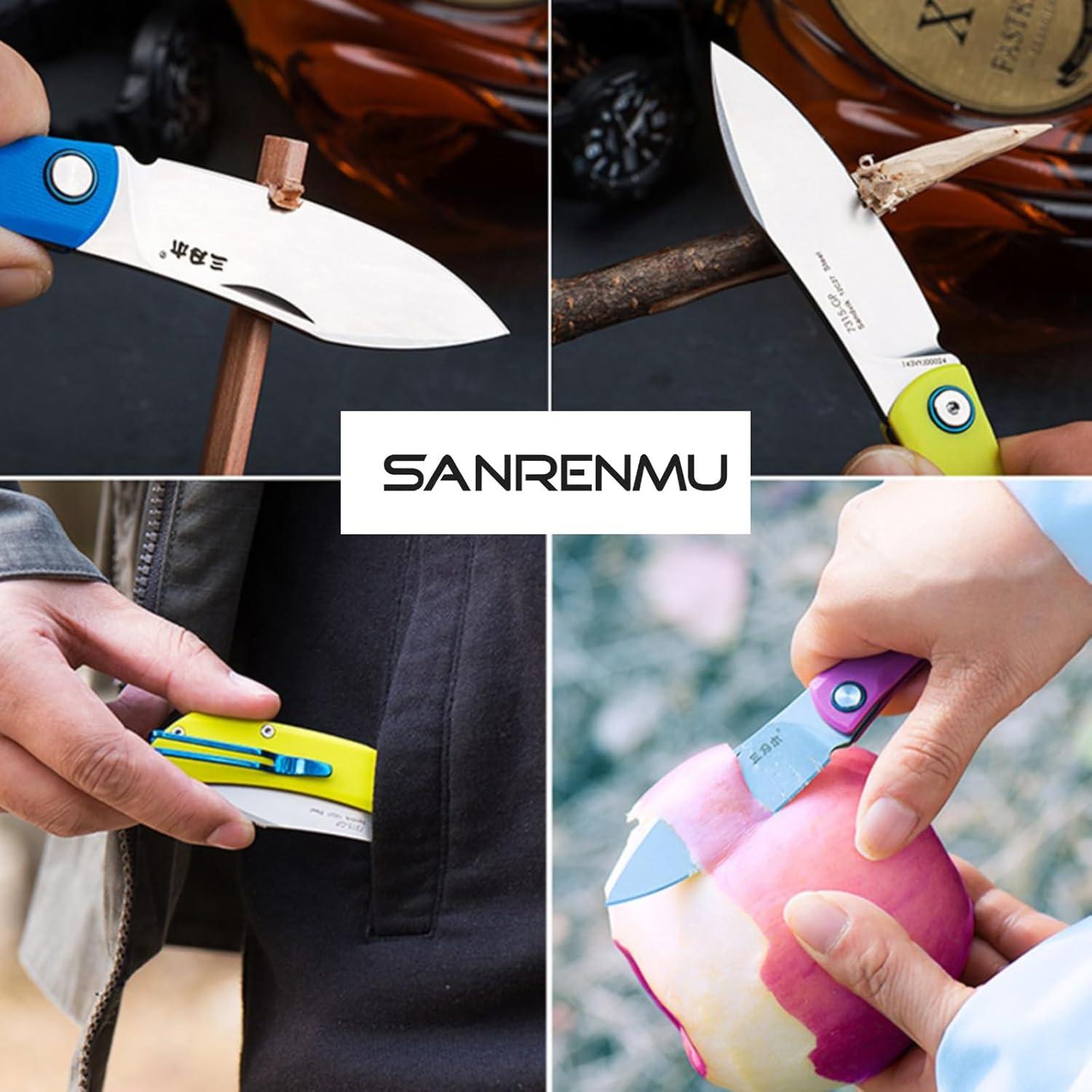 Cuchillo Plegable Sanrenmu 7315 Rosa 16.7 cm Acero 12C27