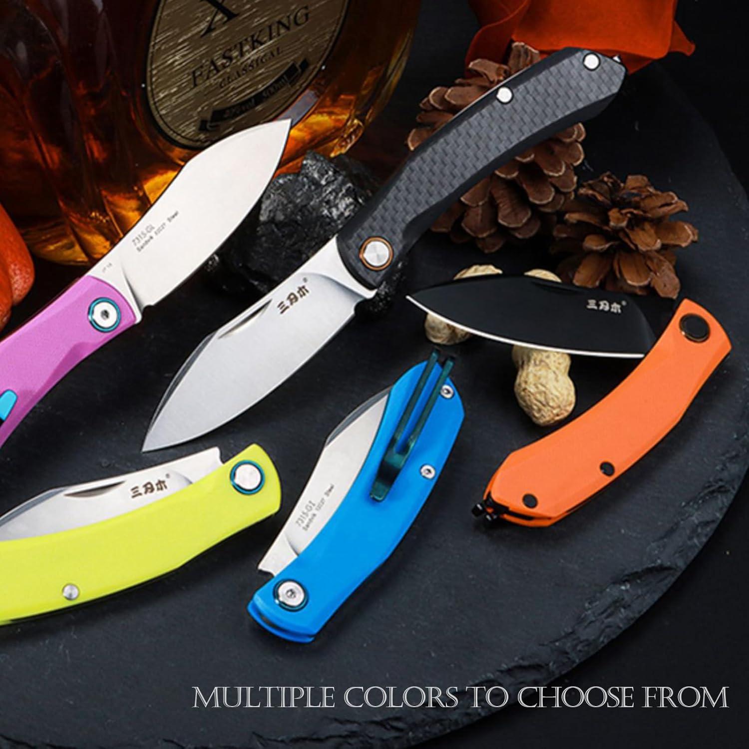 Cuchillo Plegable Sanrenmu 7315 Rosa 16.7 cm Acero 12C27