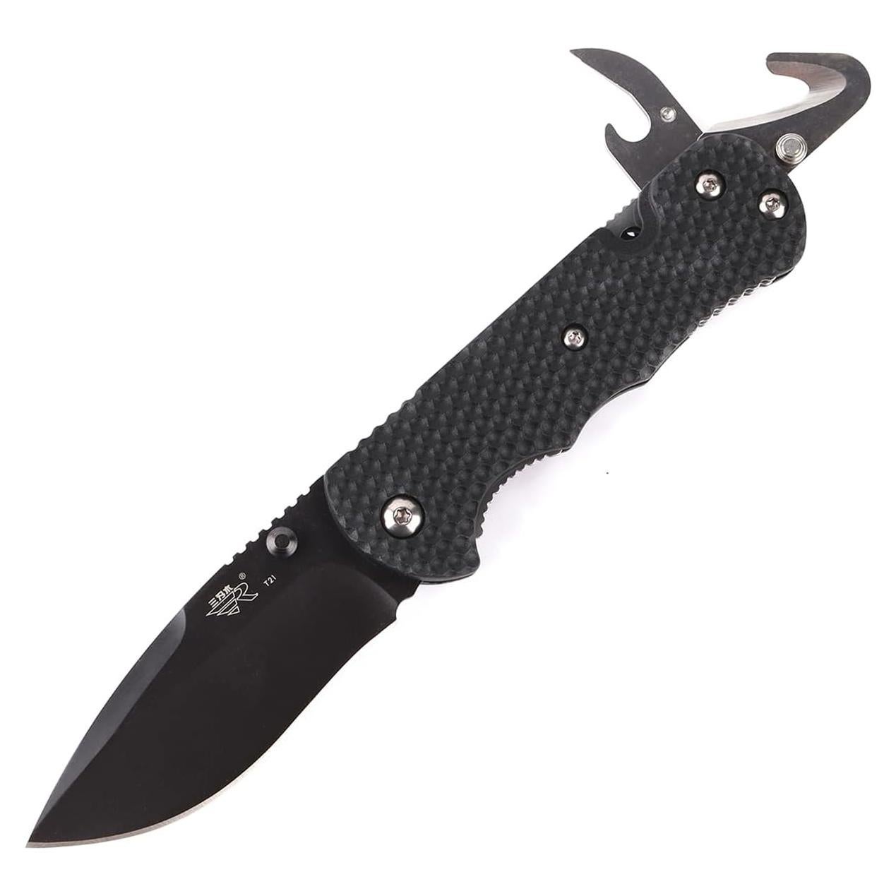 Cuchillo Plegable Sanrenmu 7045 EDC Acero Inoxidable Negro