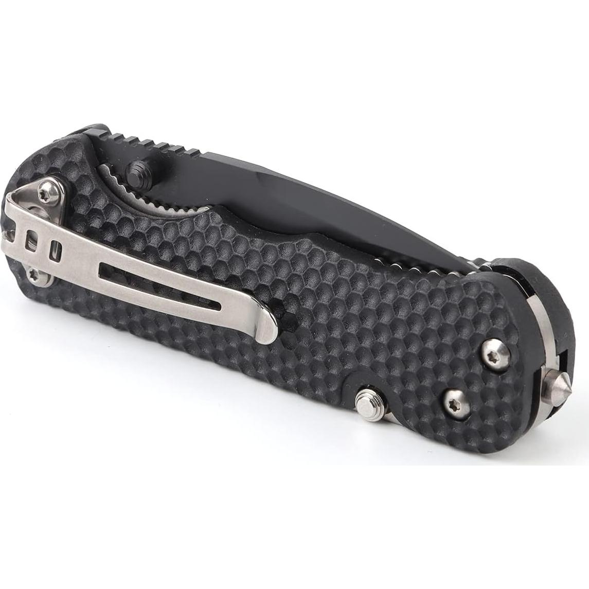 Cuchillo Plegable Sanrenmu 7045 EDC Acero Inoxidable Negro