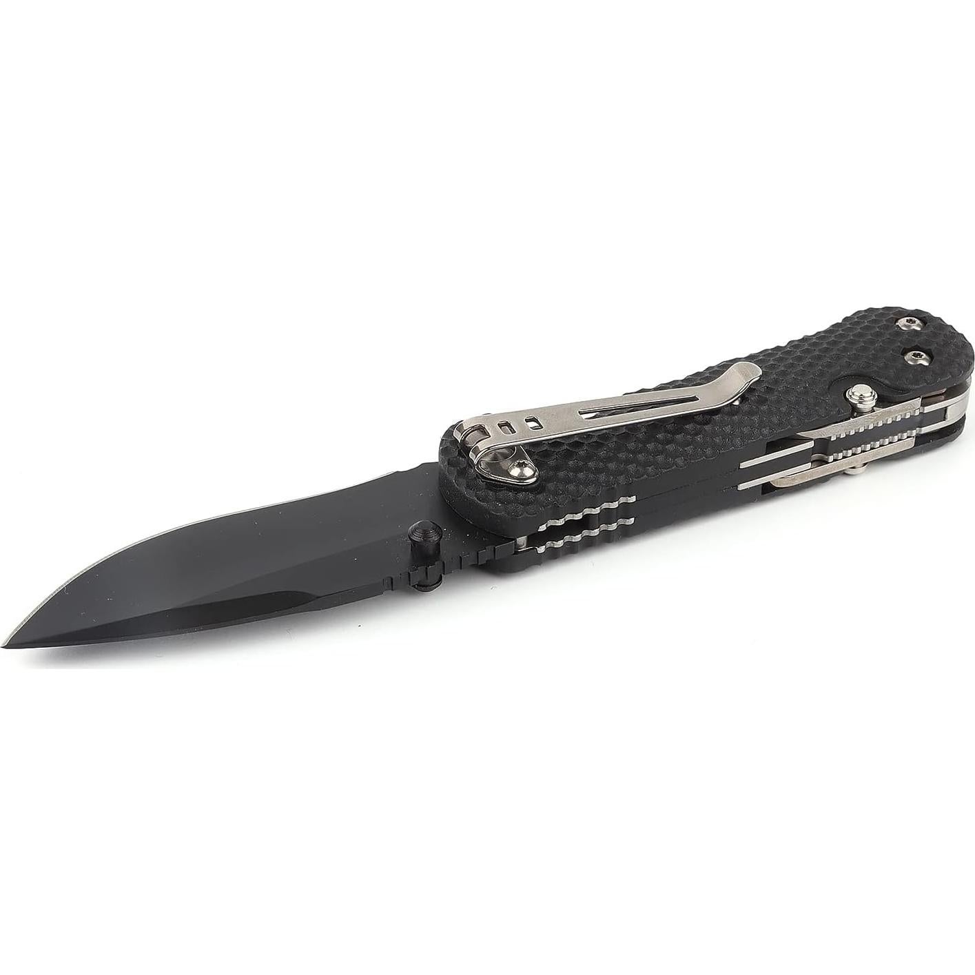 Cuchillo Plegable Sanrenmu 7045 EDC Acero Inoxidable Negro