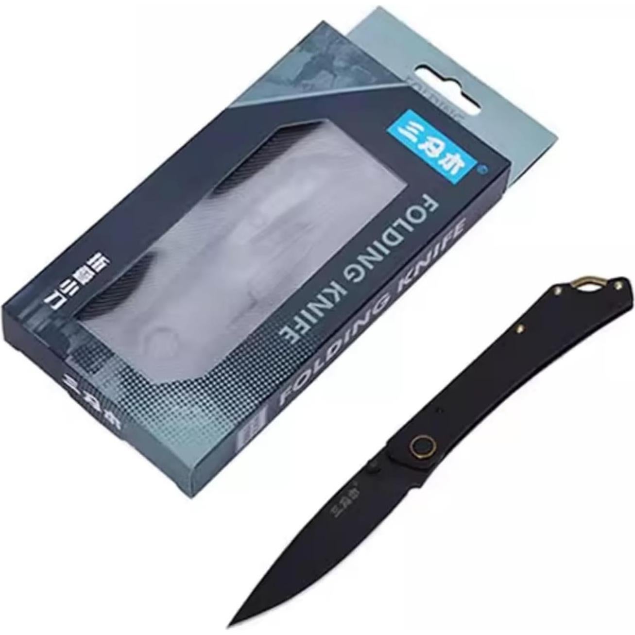 Cuchillo Plegable Sanrenmu 9305 Negro 19.5 cm para Camping