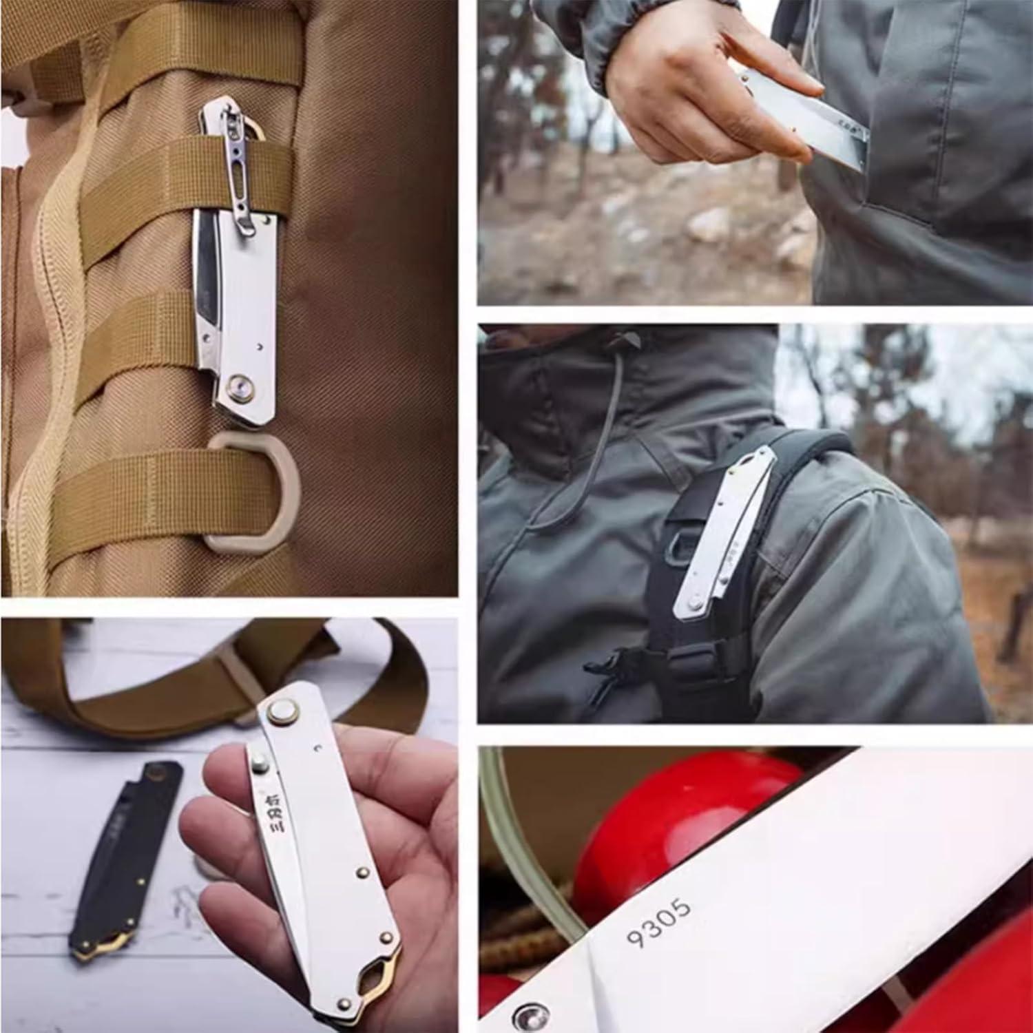 Cuchillo Plegable Sanrenmu 9305 Negro 19.5 cm para Camping