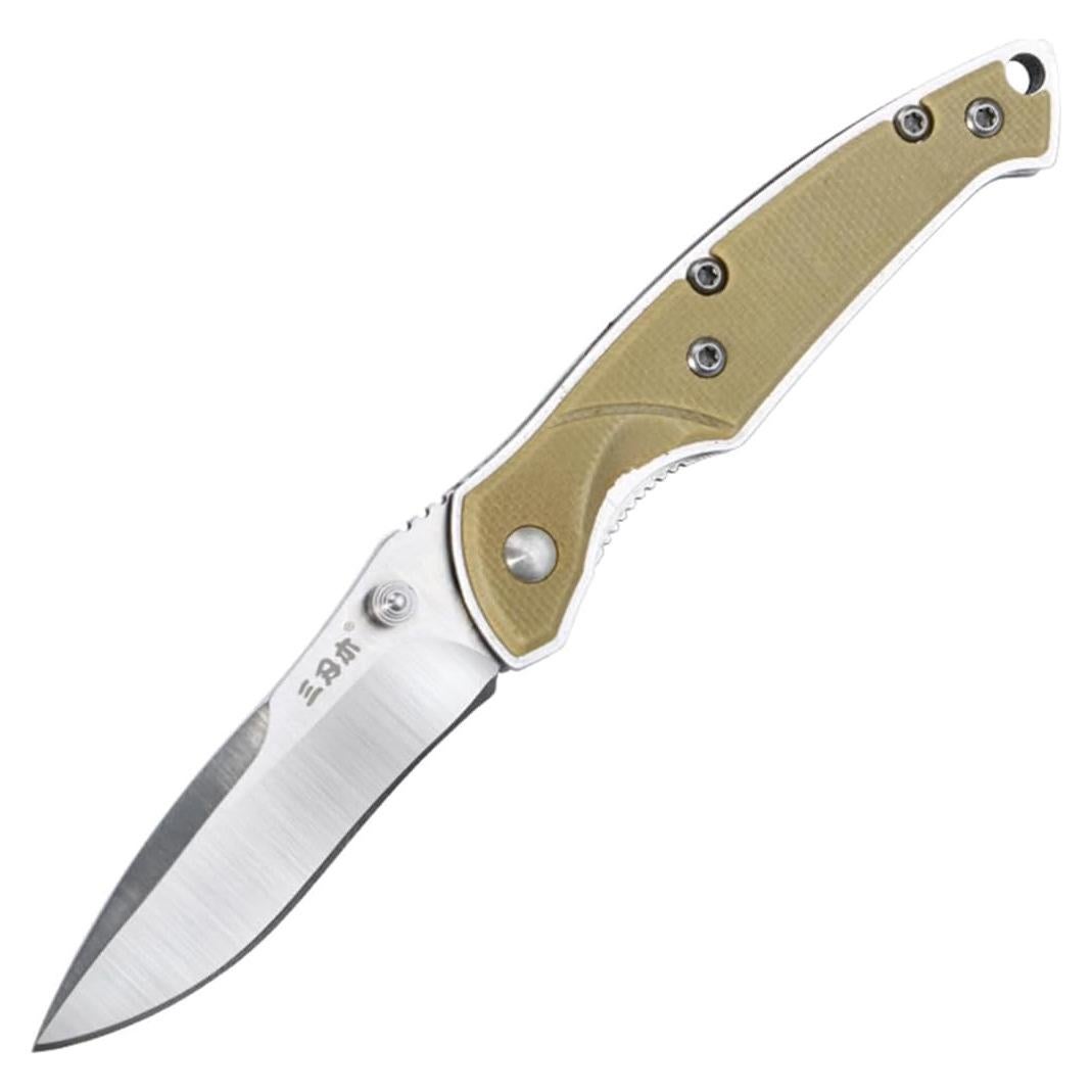 Cuchillo Plegable Sanrenmu SRM-6029LUC 53mm Hoja Amarillo