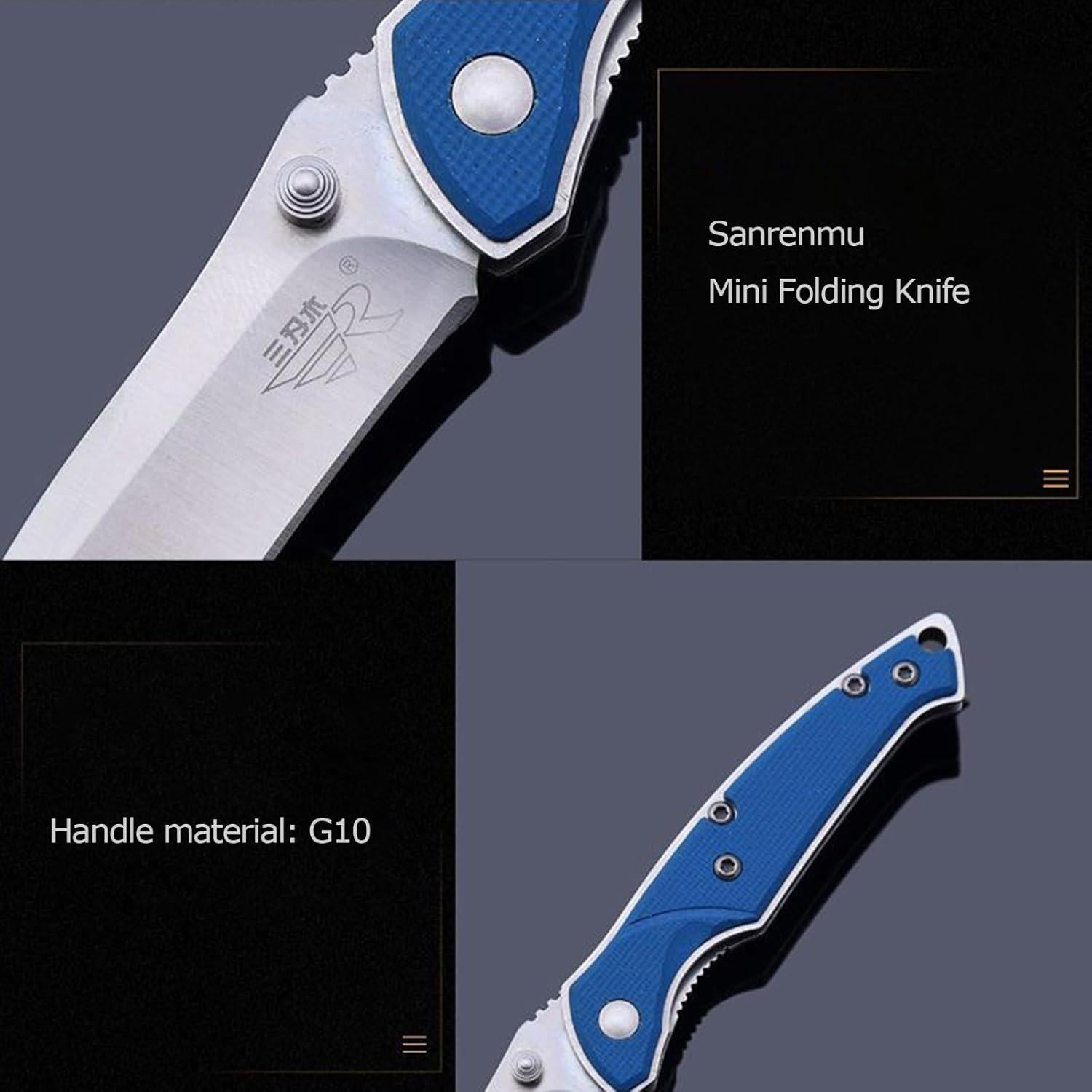 Cuchillo Plegable Sanrenmu SRM-6029LUC 53mm Hoja Amarillo