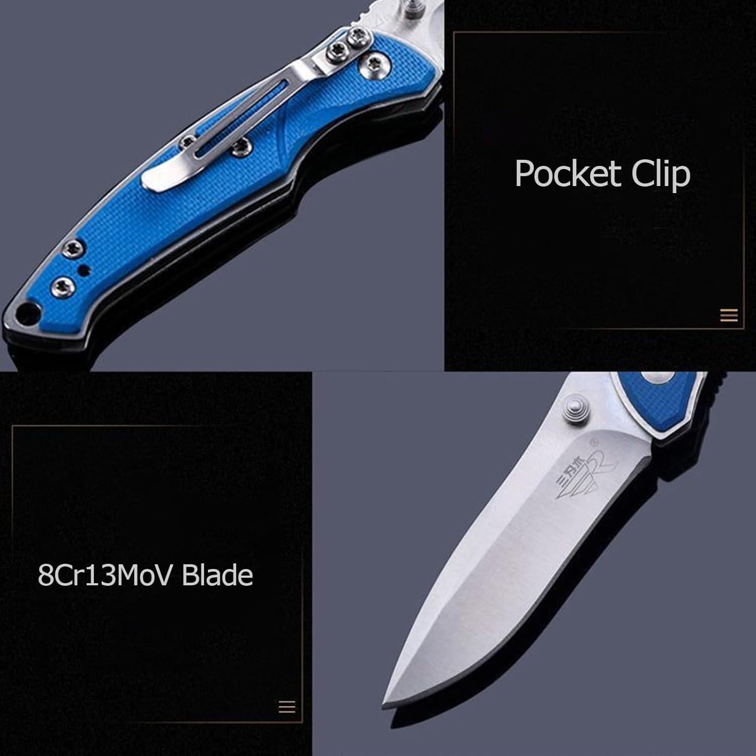 Cuchillo Plegable Sanrenmu SRM-6029LUC 53mm Hoja Amarillo