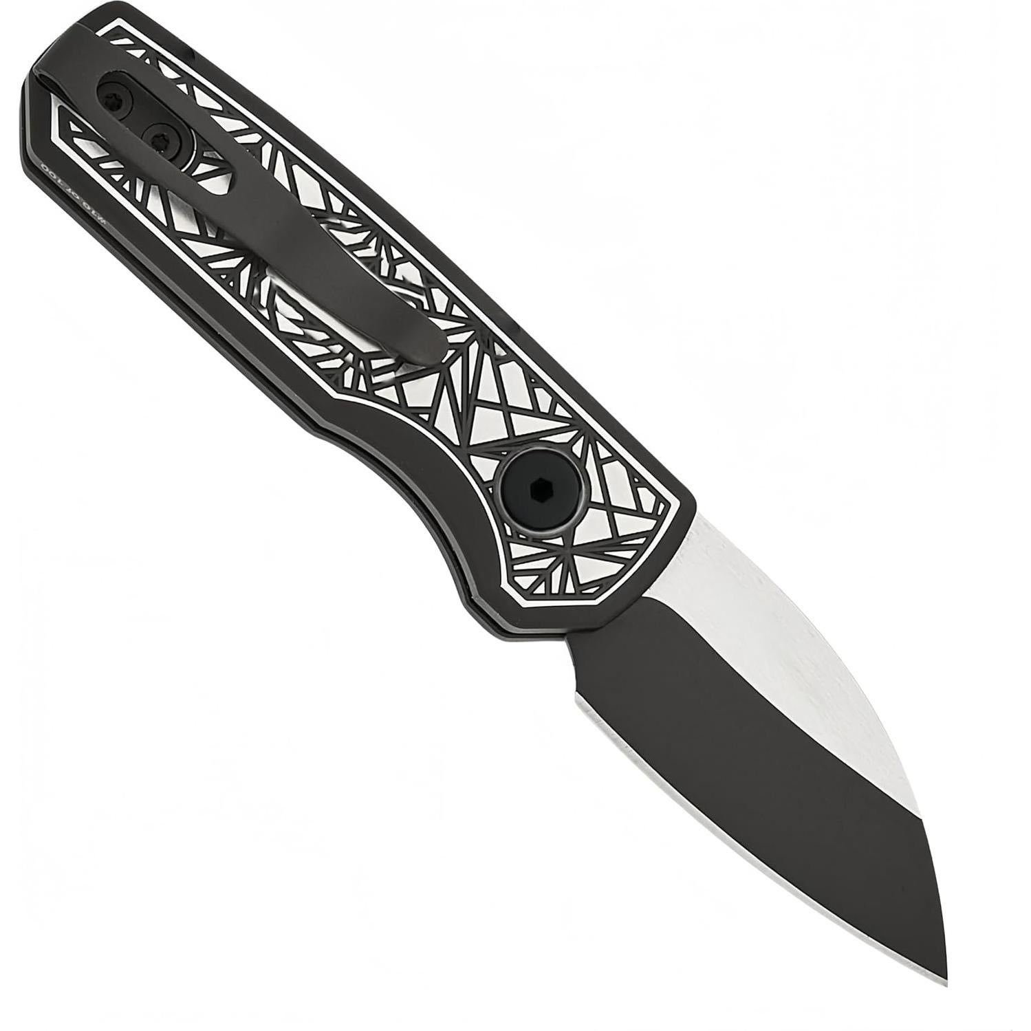 Cuchillo Plegable YF SMART 4.9 cm Hoja Wharncliffe Negro Gris