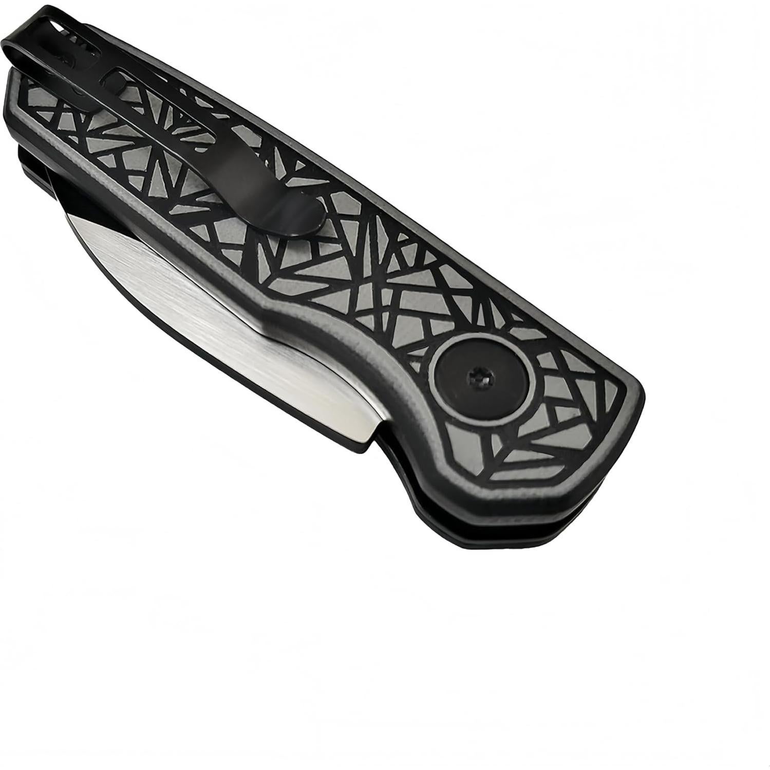 Cuchillo Plegable YF SMART 4.9 cm Hoja Wharncliffe Negro Gris