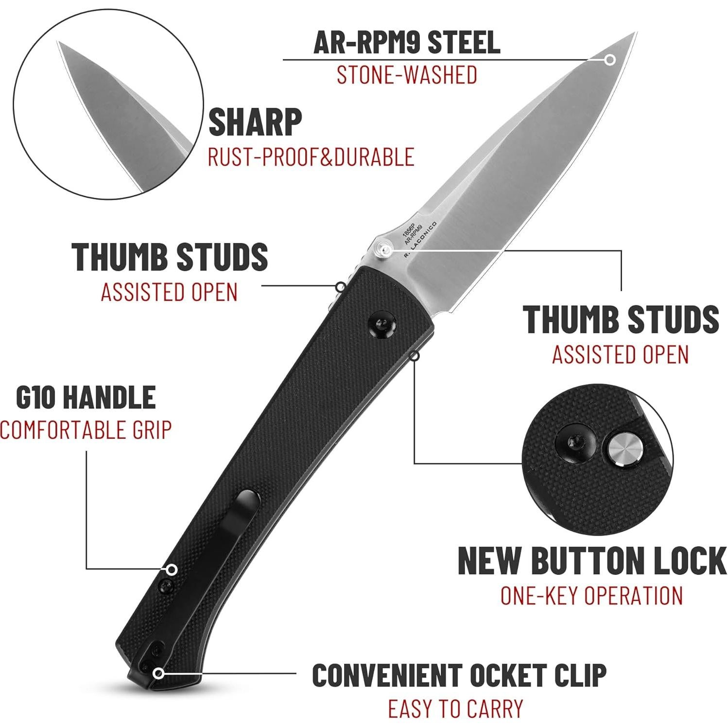 Cuchillo Plegable ARTISANCUTLERY Andromeda 1856P Acero AR-RPM9