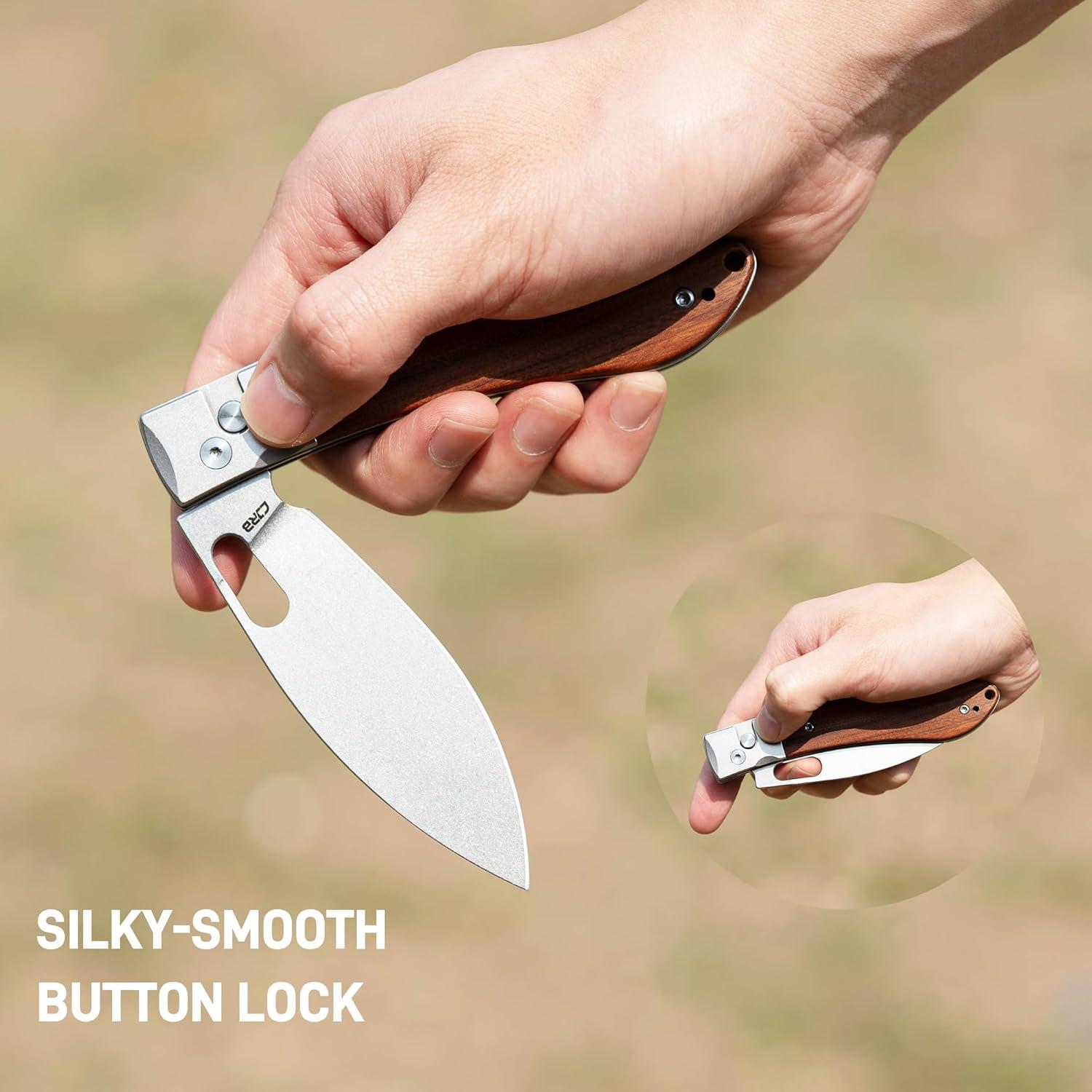 Cuchillo Plegable CJRB Sasaya 20.9 cm Mango de Madera EDC