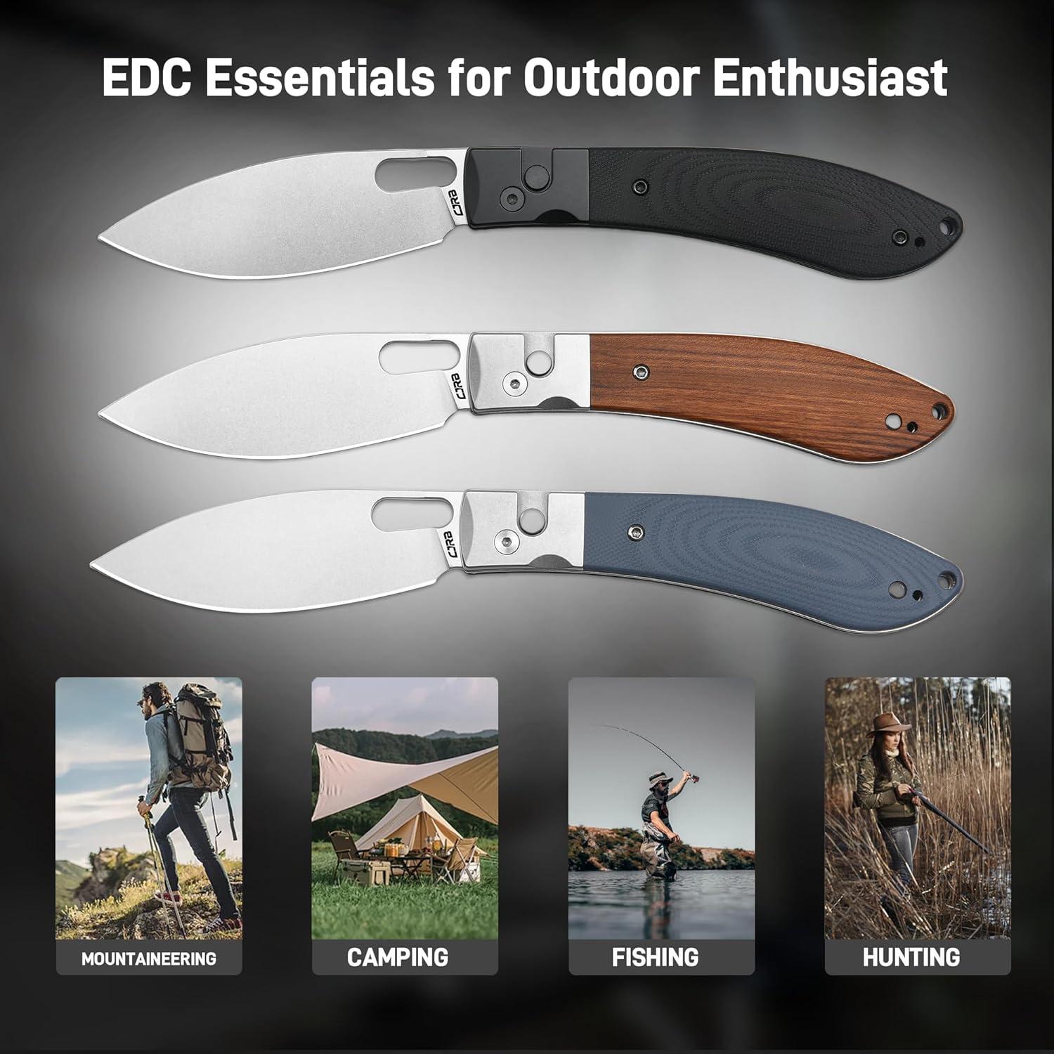 Cuchillo Plegable CJRB Sasaya 20.9 cm Mango de Madera EDC