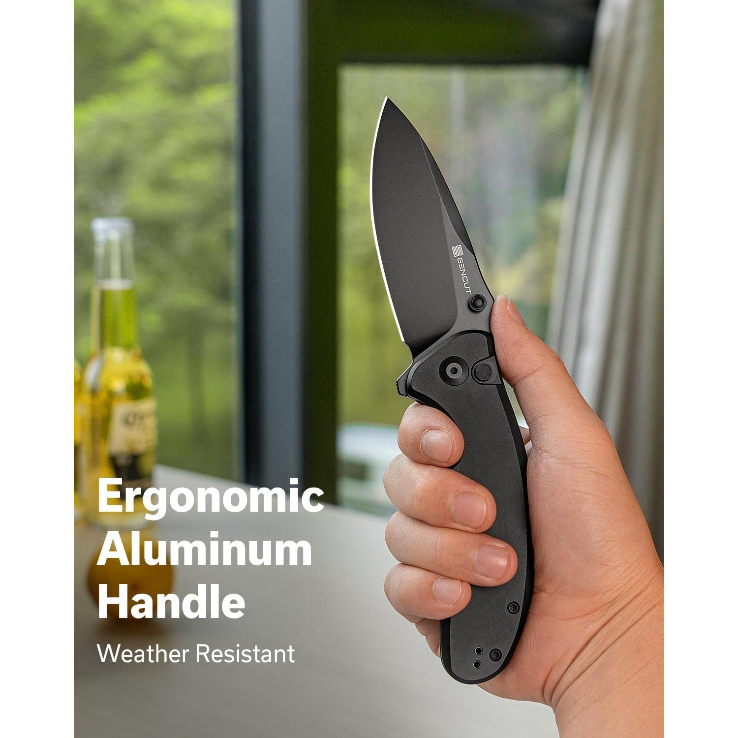 Cuchillo Plegable SENCUT Cybrix 8.8 cm Acero Inoxidable Negro