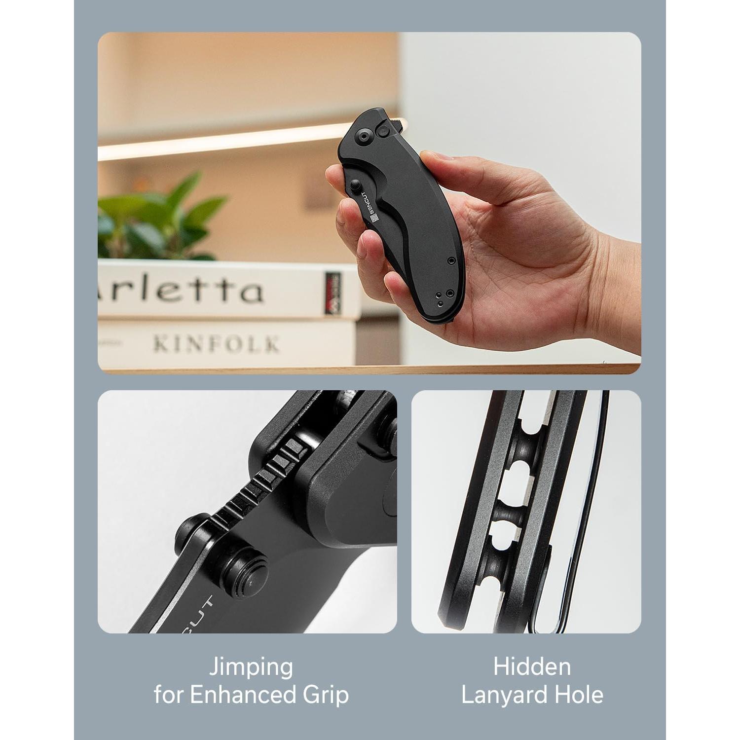 Cuchillo Plegable SENCUT Cybrix 8.8 cm Acero Inoxidable Negro