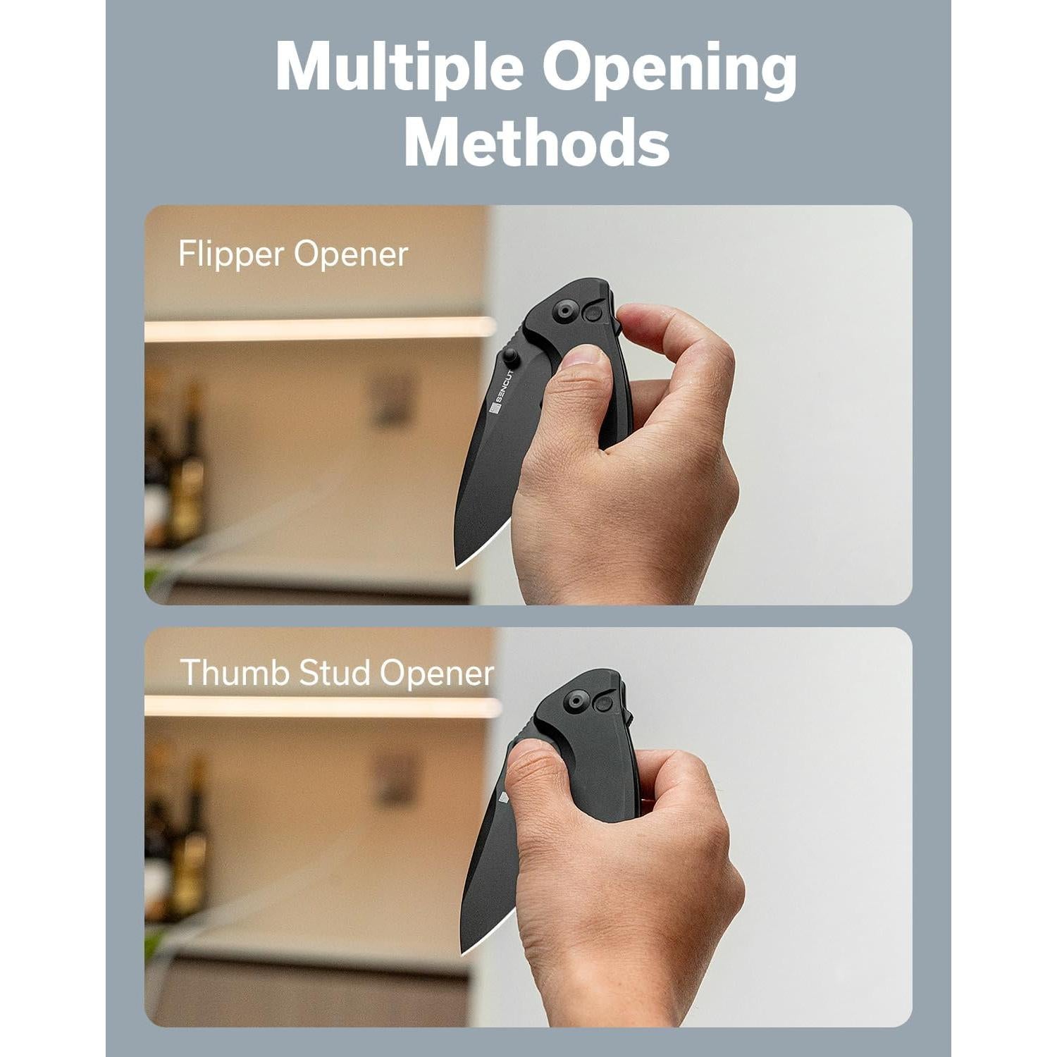 Cuchillo Plegable SENCUT Cybrix 8.8 cm Acero Inoxidable Negro