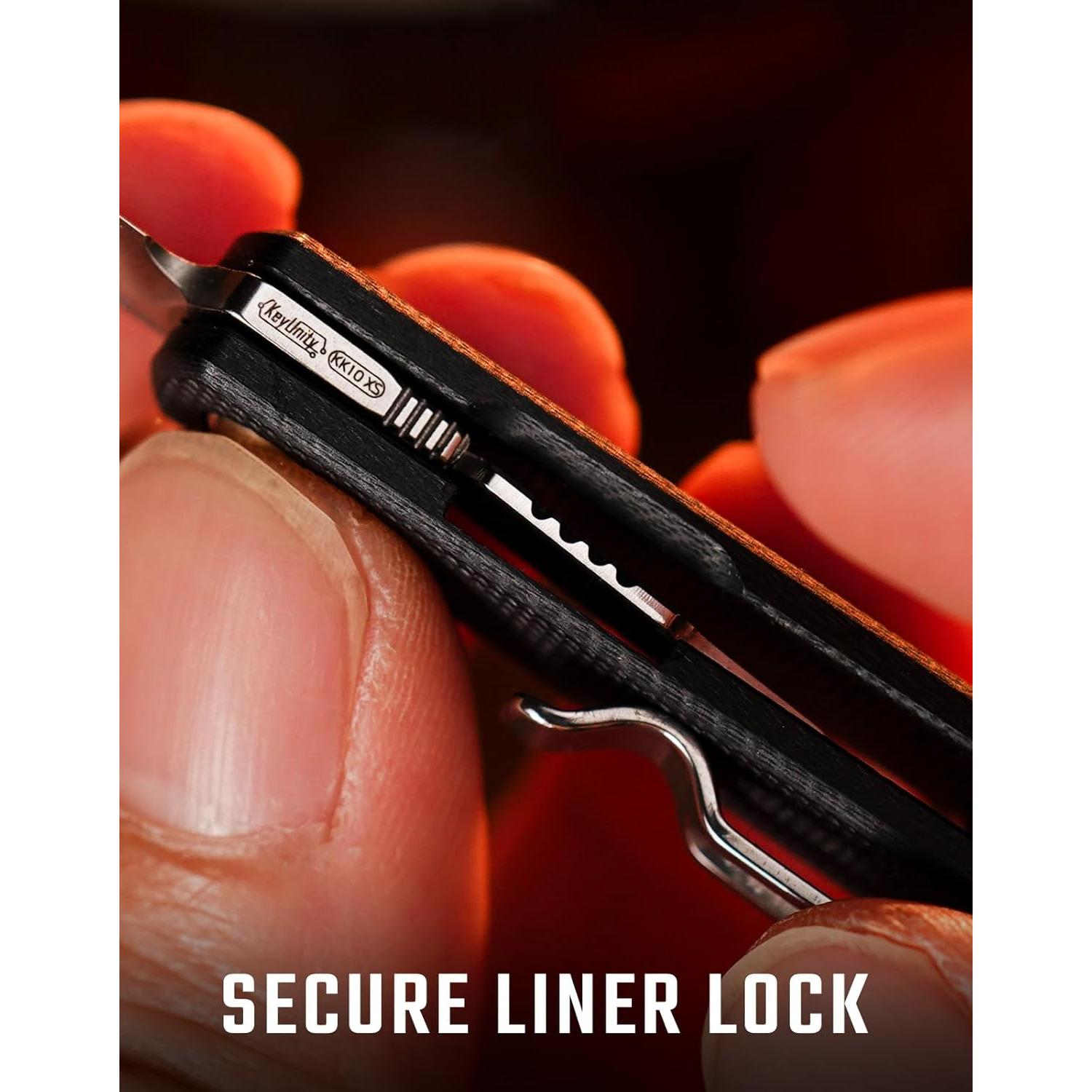 Cuchillo Plegable KeyUnity KK10XS Acero Inoxidable 3.81 cm Negro