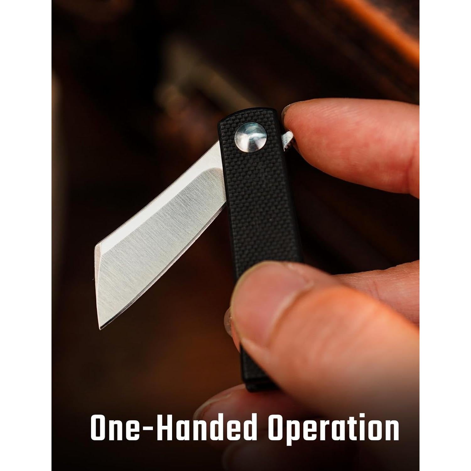 Cuchillo Plegable KeyUnity KK10XS Acero Inoxidable 3.81 cm Negro