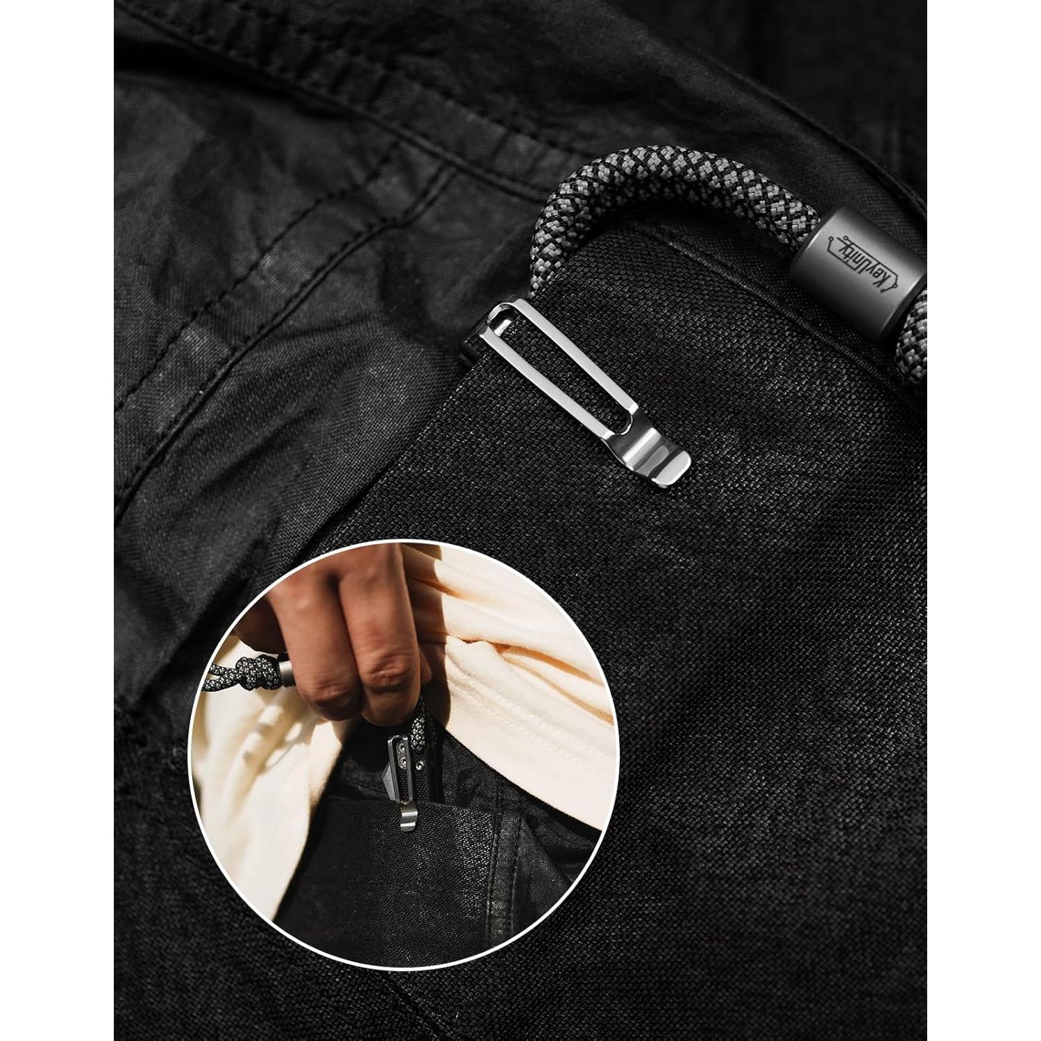 Cuchillo Plegable KeyUnity KK10XS Acero Inoxidable 3.81 cm Negro