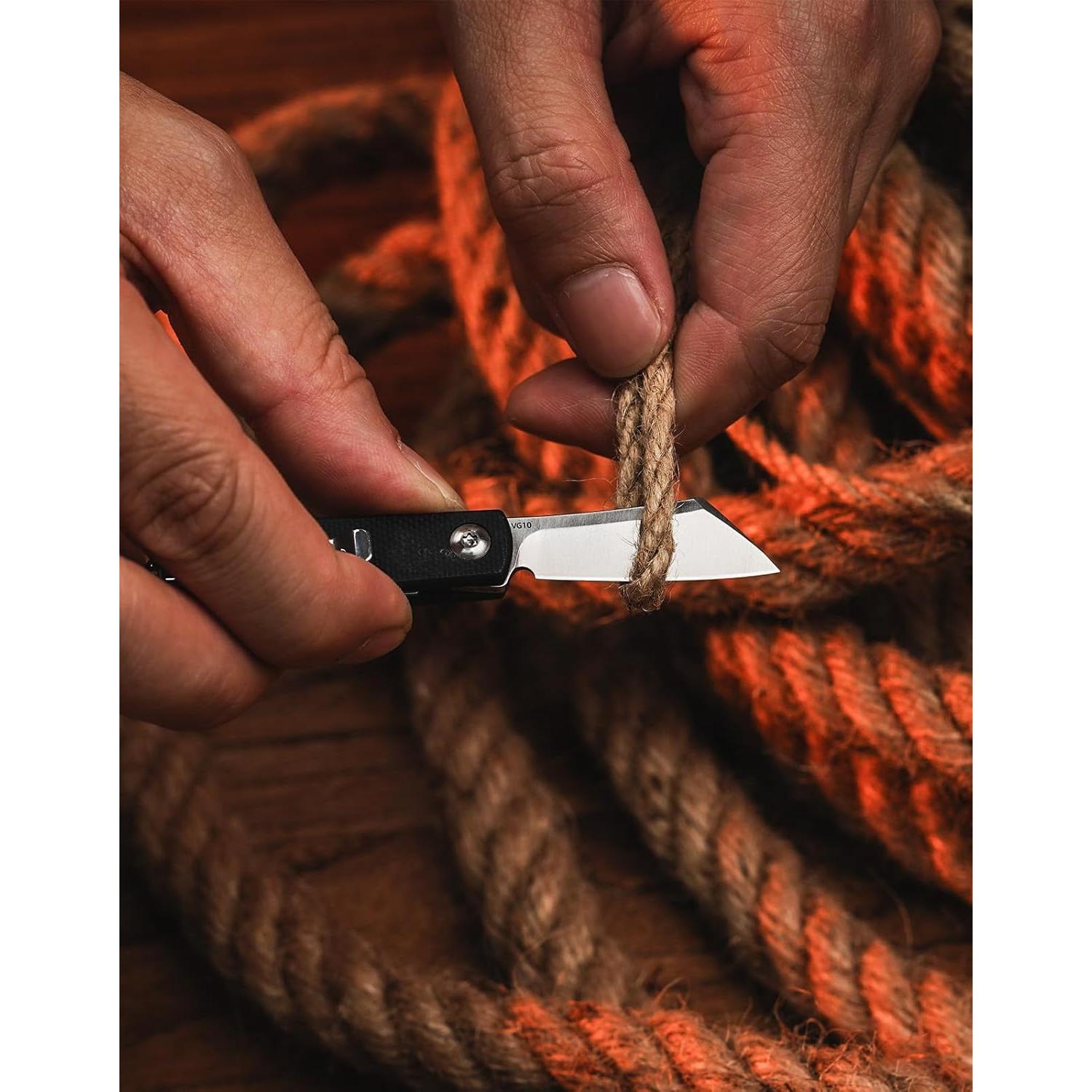 Cuchillo Plegable KeyUnity KK10XS Acero Inoxidable 3.81 cm Negro