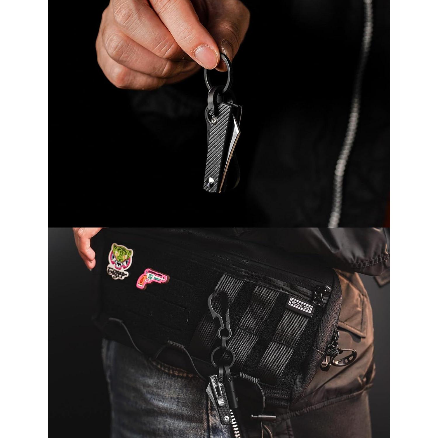 Cuchillo Plegable KeyUnity KK10XS Acero Inoxidable 3.81 cm Negro