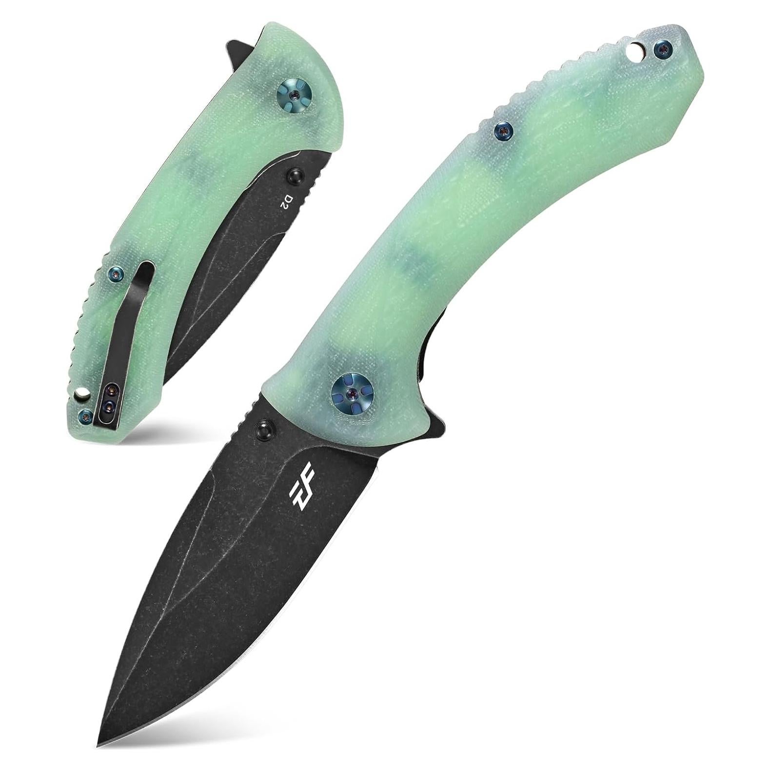 Cuchillo de Bolsillo Eafengrow EF927 Acero D2 Mango G10 Jade
