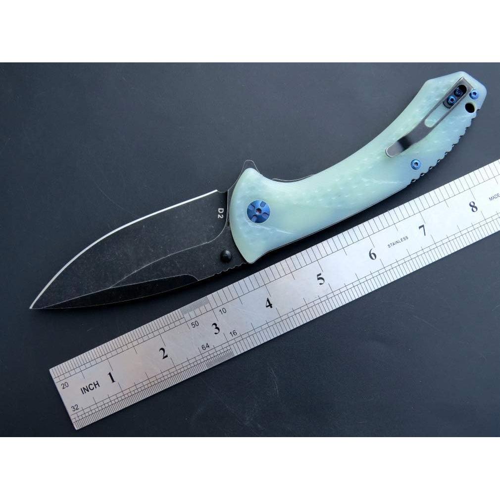 Cuchillo de Bolsillo Eafengrow EF927 Acero D2 Mango G10 Jade