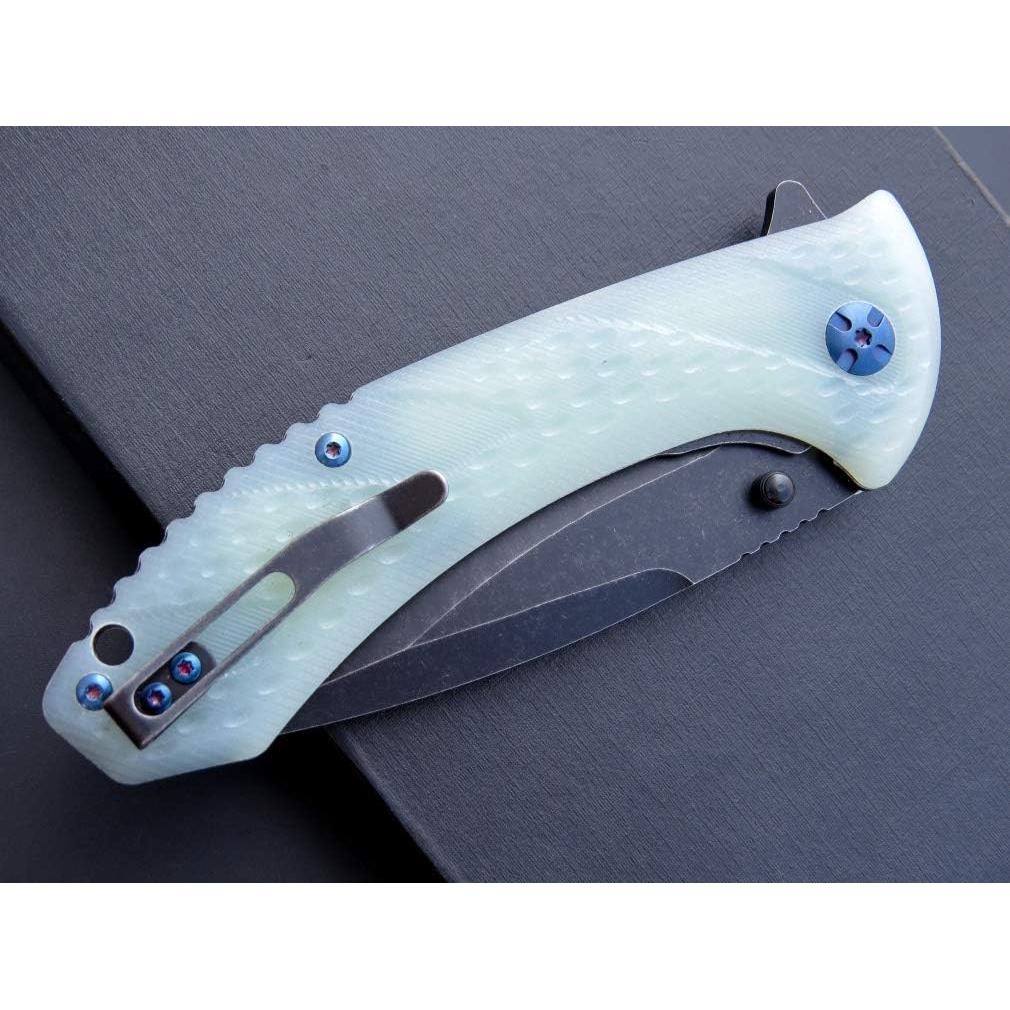 Cuchillo de Bolsillo Eafengrow EF927 Acero D2 Mango G10 Jade