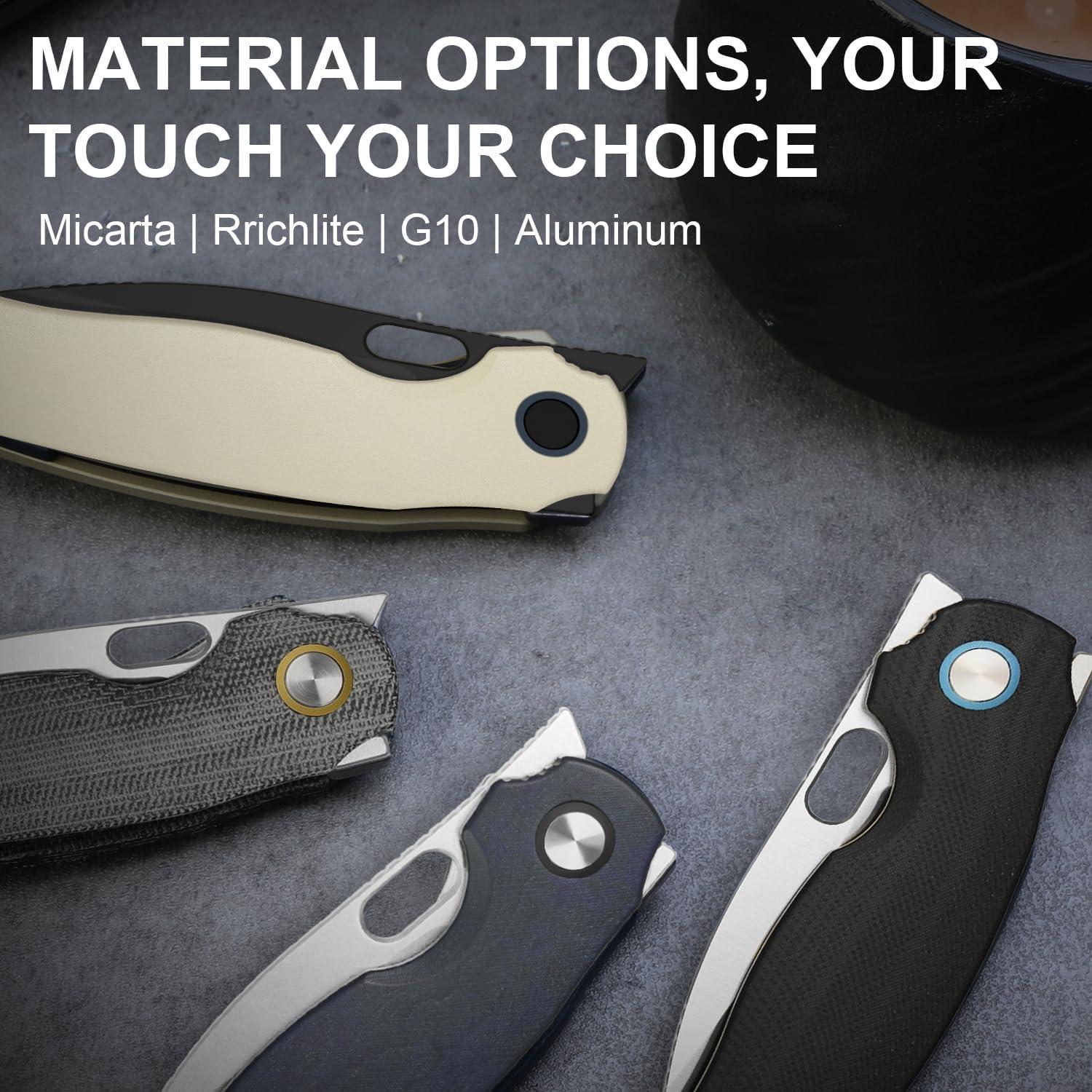 Cuchillo de bolsillo Kizer Seagull EDC 7.47 cm Micarta Gris