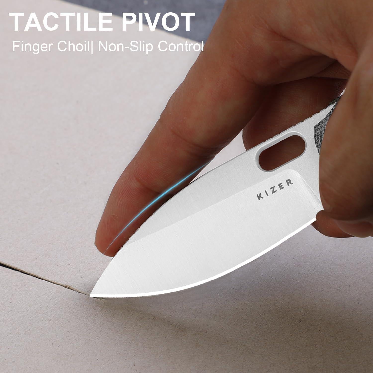 Cuchillo de bolsillo Kizer Seagull EDC 7.47 cm Micarta Gris