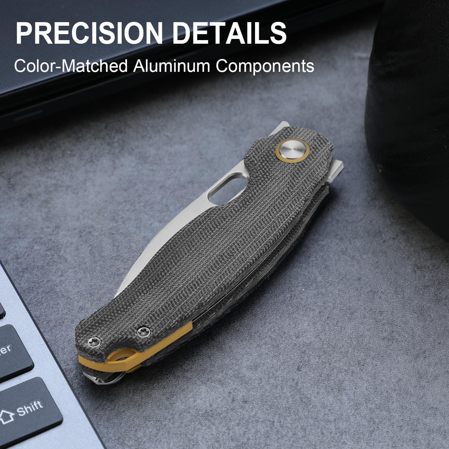 Cuchillo de bolsillo Kizer Seagull EDC 7.47 cm Micarta Gris