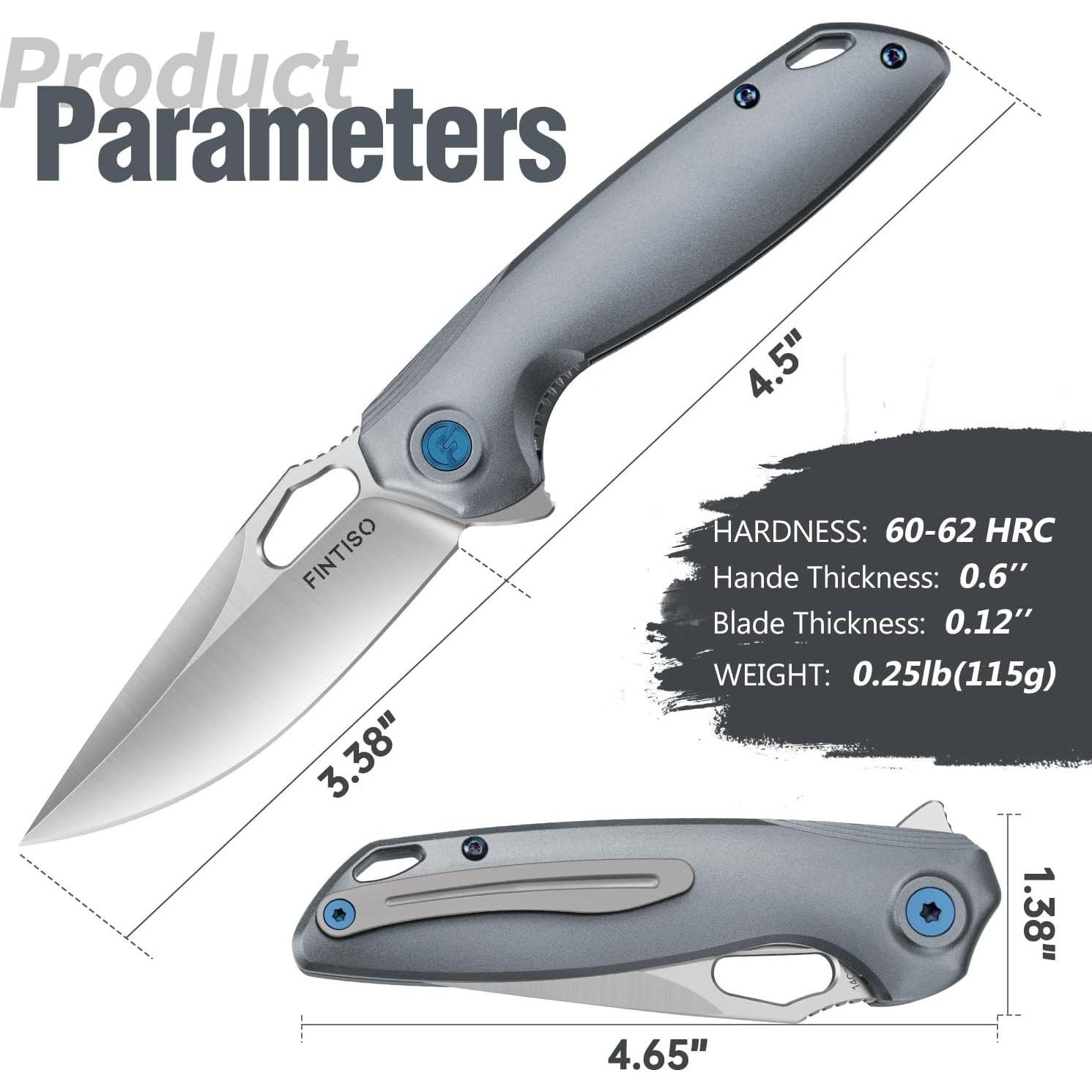 Cuchillo de bolsillo FINTISO 8.6 cm Aluminio 6061 Camping