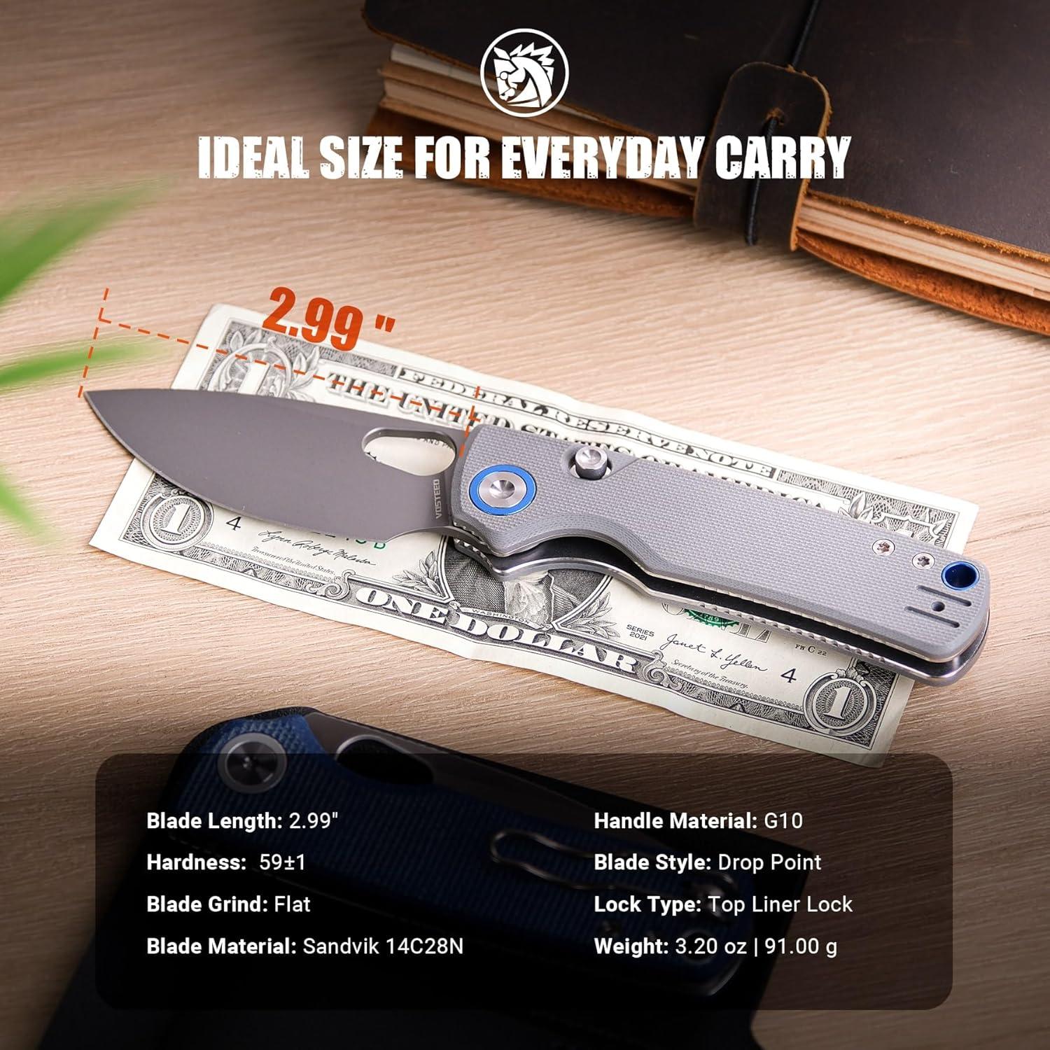 Cuchillo Plegable Vosteed Porcupine 7.6 cm Acero Sandvik G10 Gris