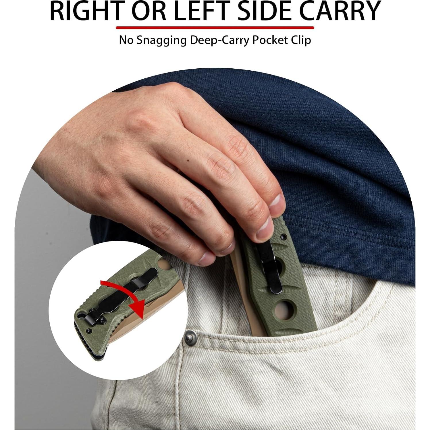 Cuchillo Plegable KNYXPP 275 Verde Oliva con Clip 12.7cm