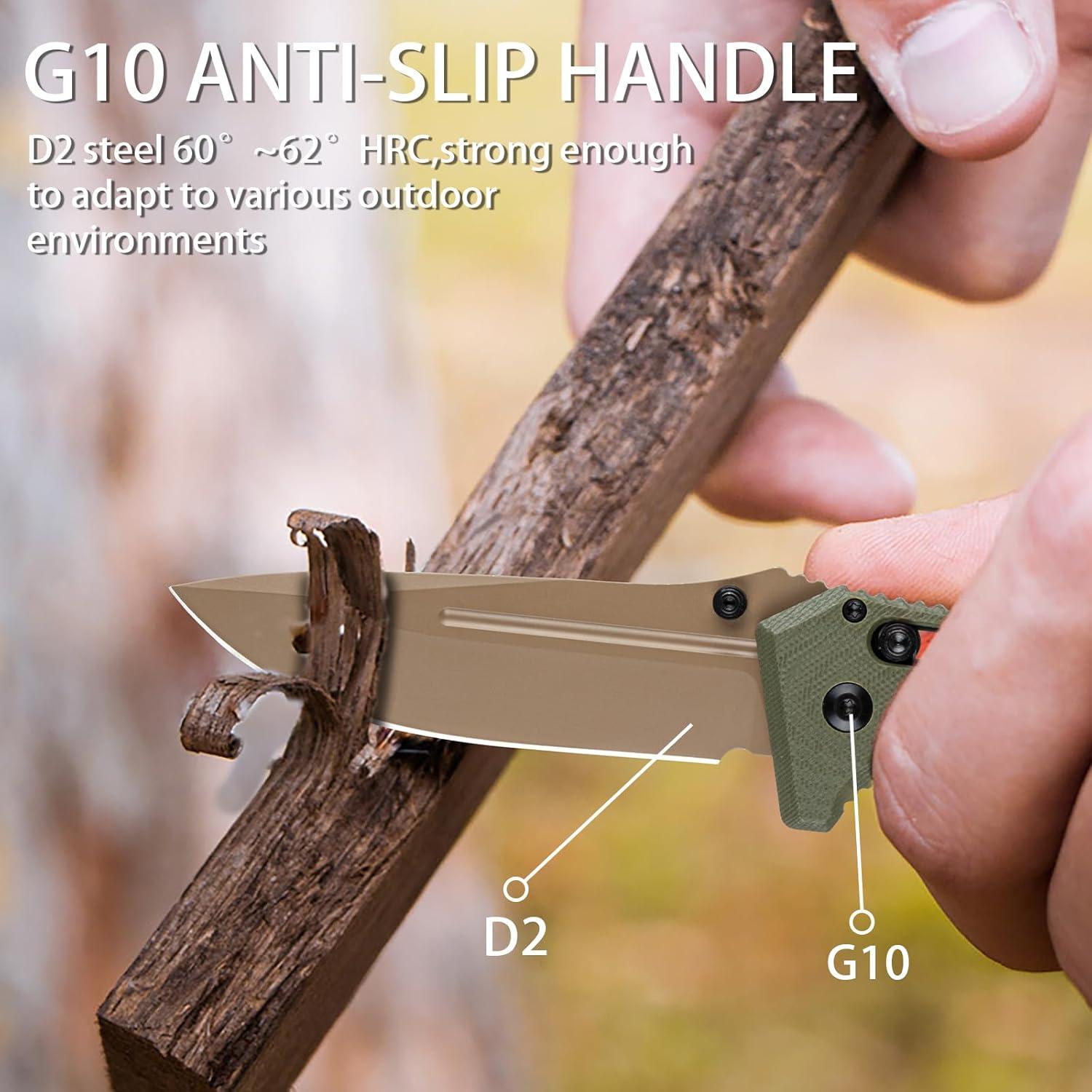 Cuchillo Plegable KNYXPP 275 Verde Oliva con Clip 12.7cm