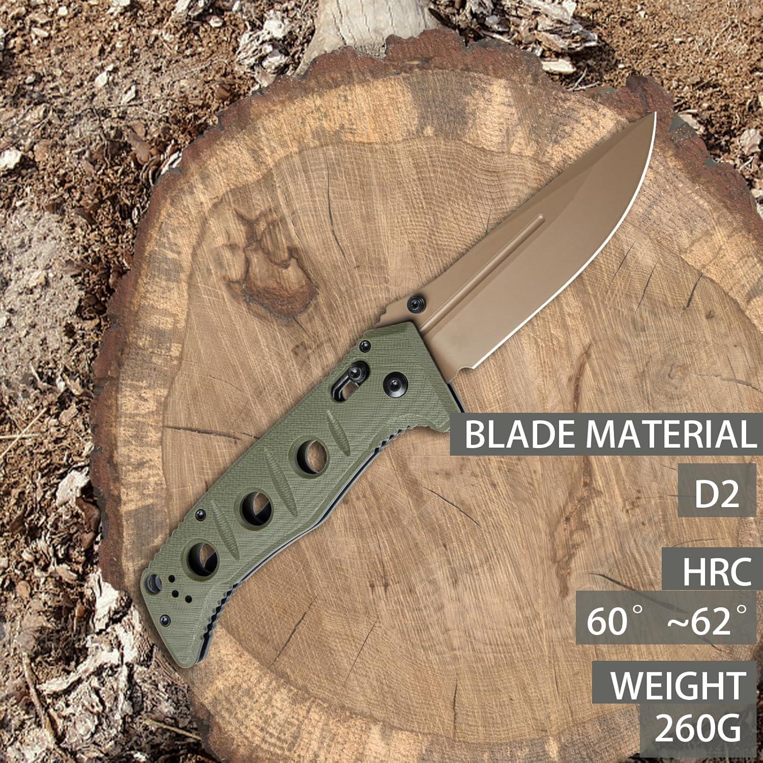 Cuchillo Plegable KNYXPP 275 Verde Oliva con Clip 12.7cm