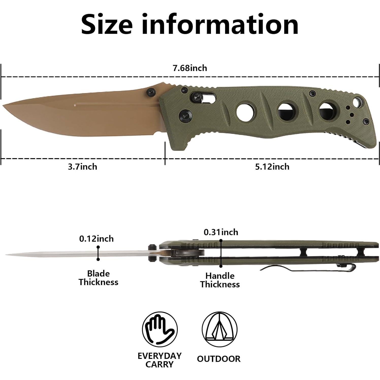 Cuchillo Plegable KNYXPP 275 Verde Oliva con Clip 12.7cm