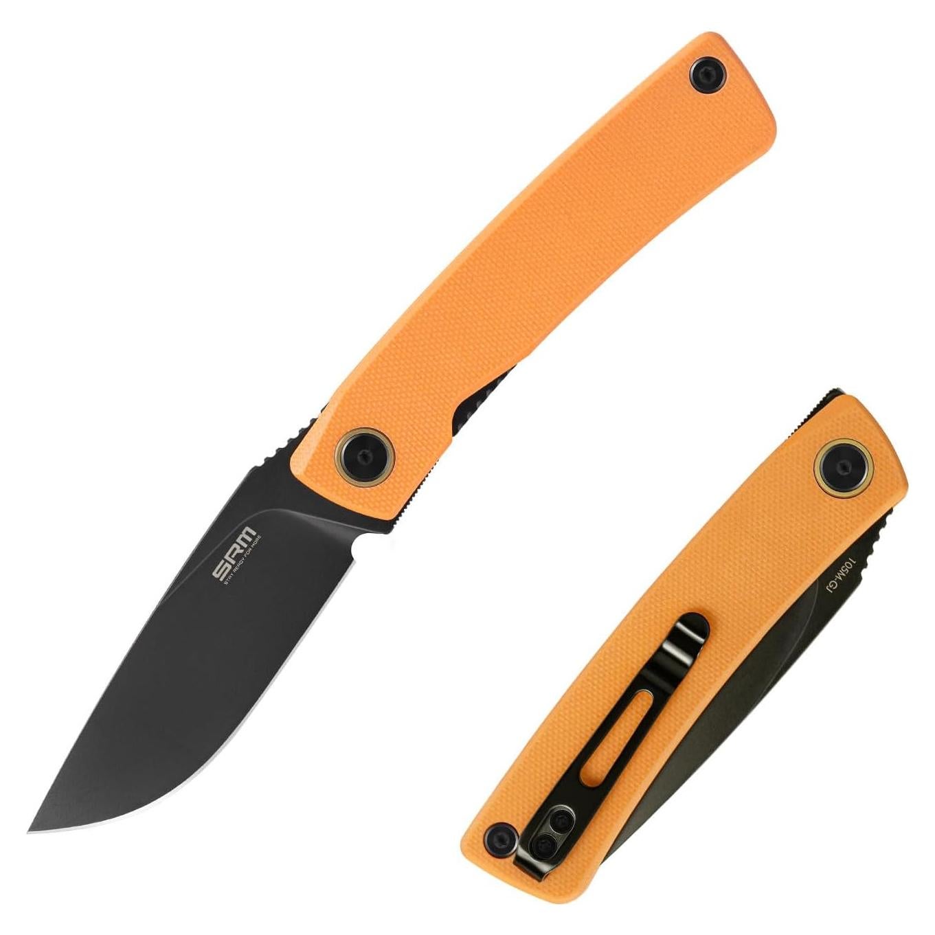 Cuchillo Plegable SRM G10 Naranja 7.49 cm EDC Camping
