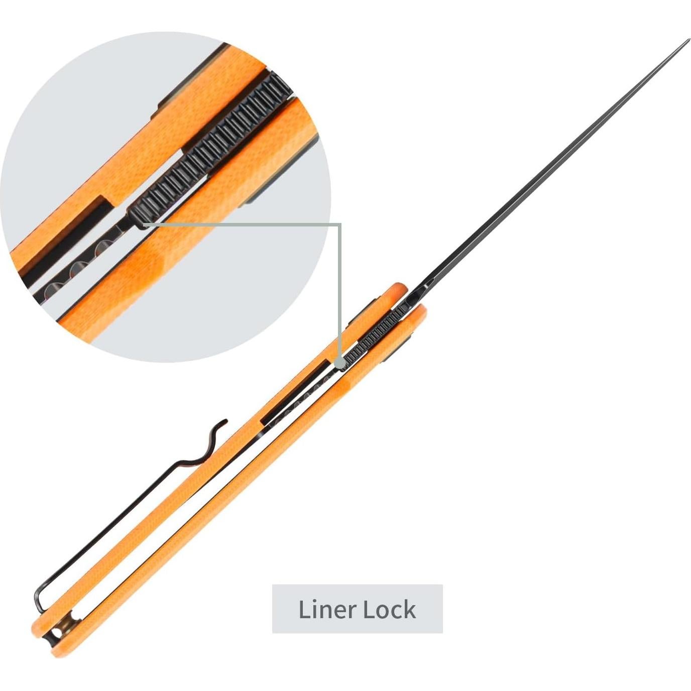 Cuchillo Plegable SRM G10 Naranja 7.49 cm EDC Camping