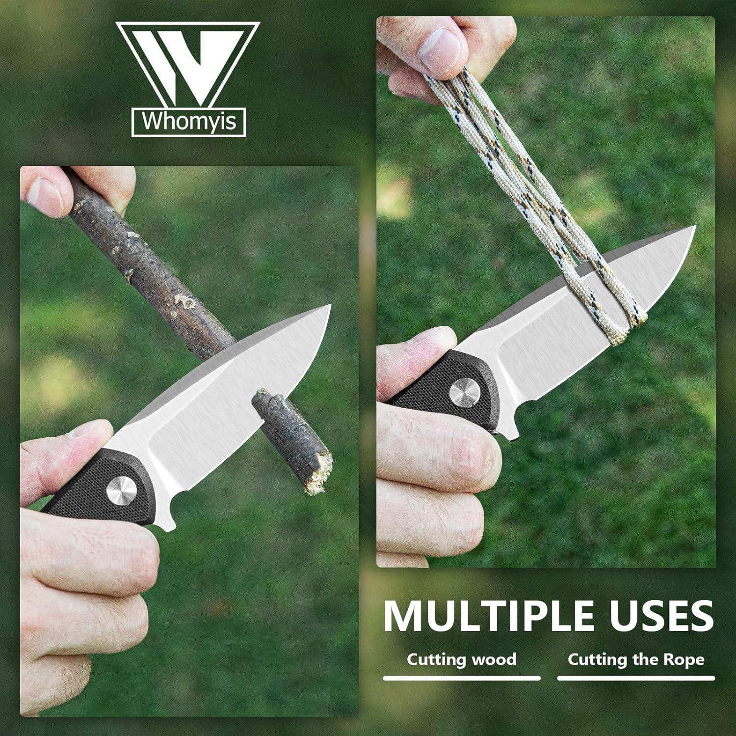 Cuchillo de bolsillo plegable Whomyis acero D2 mango G10 negro