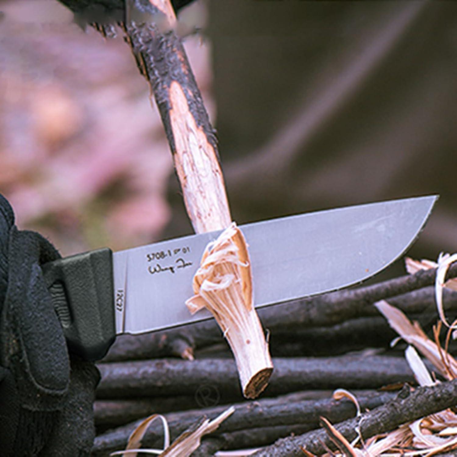 Cuchillo de hoja fija Sanrenmu S708 94.7mm acero 12C27 verde