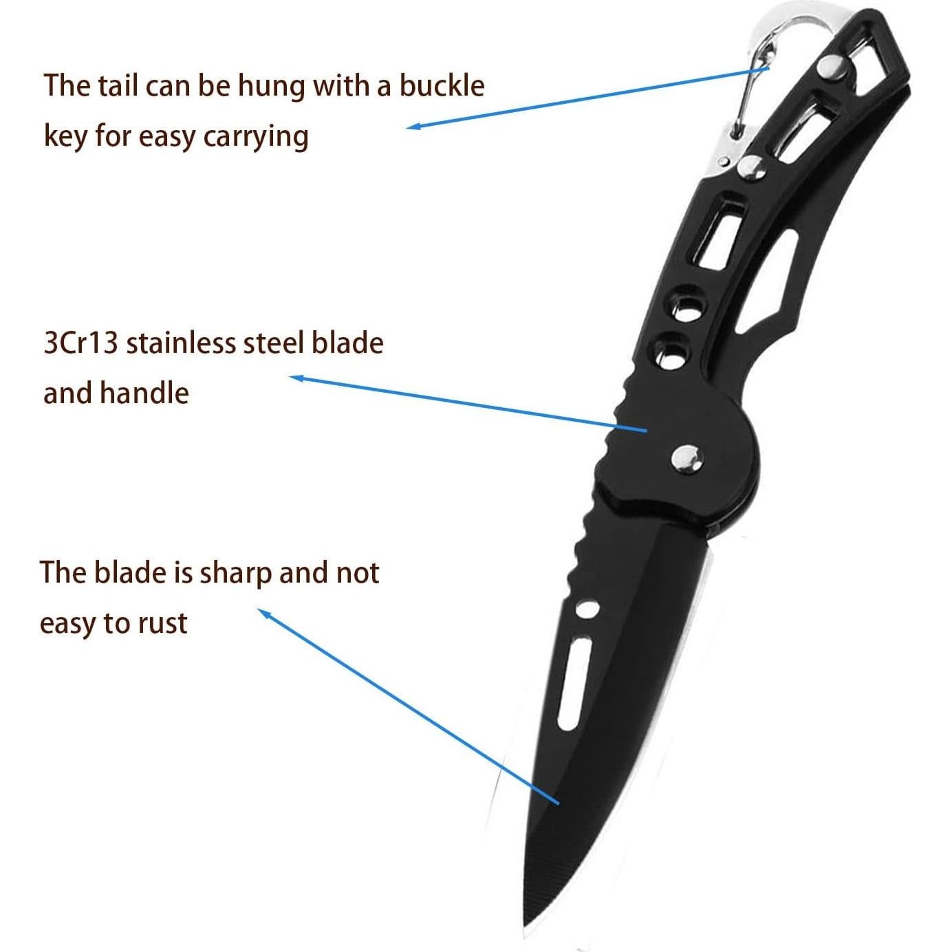 Cuchillo Plegable FEIZII 12 Pack Acero Inoxidable 6.35cm