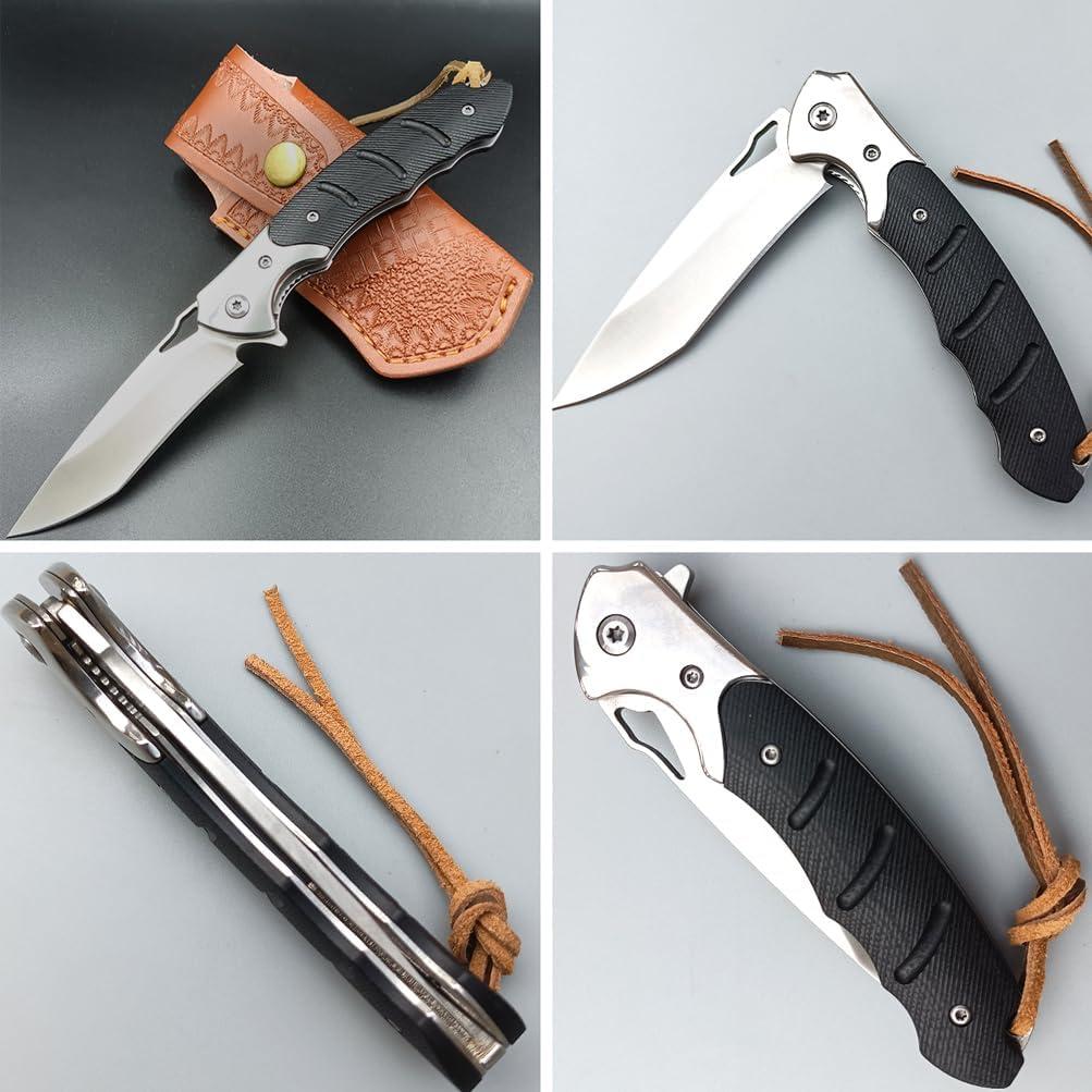 Cuchillo de bolsillo plegable Wellsure acero D2 mango G10 10cm