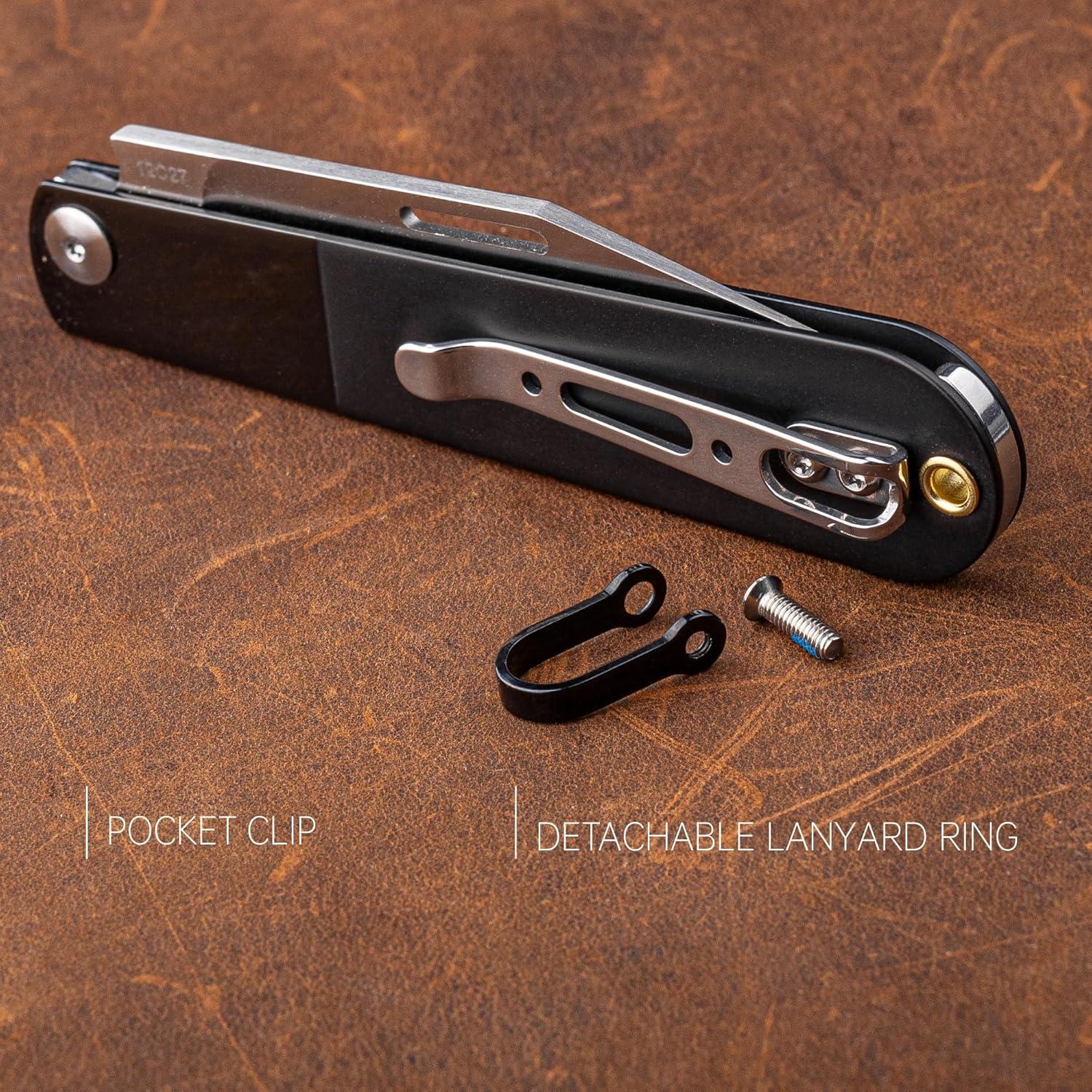 Cuchillo Plegable REALSTEEL RB-3 7.1 cm Acero 12C27 Clip Azul