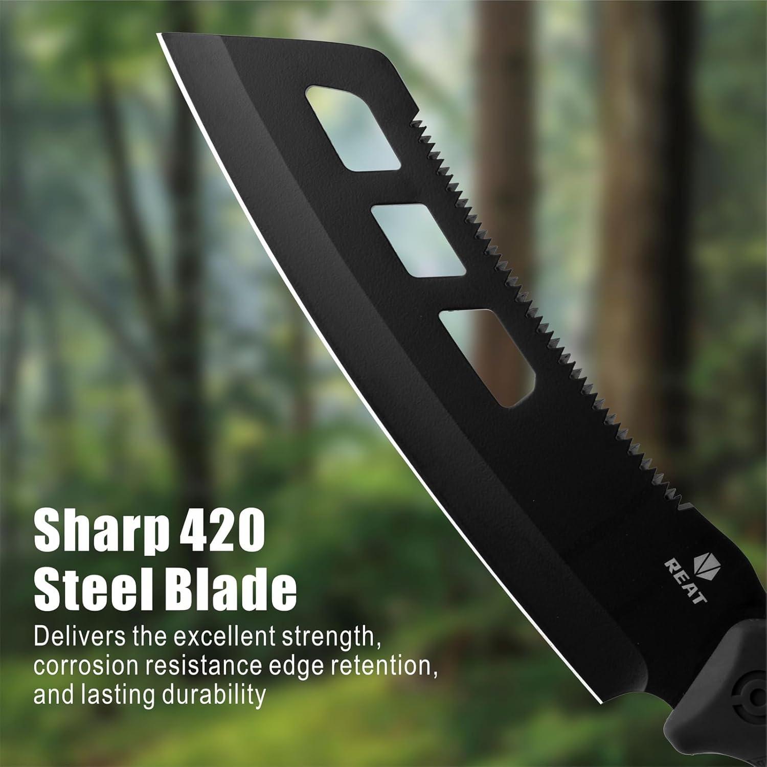 Machete REAT 40.64 cm Doble Propósito con Funda Negra