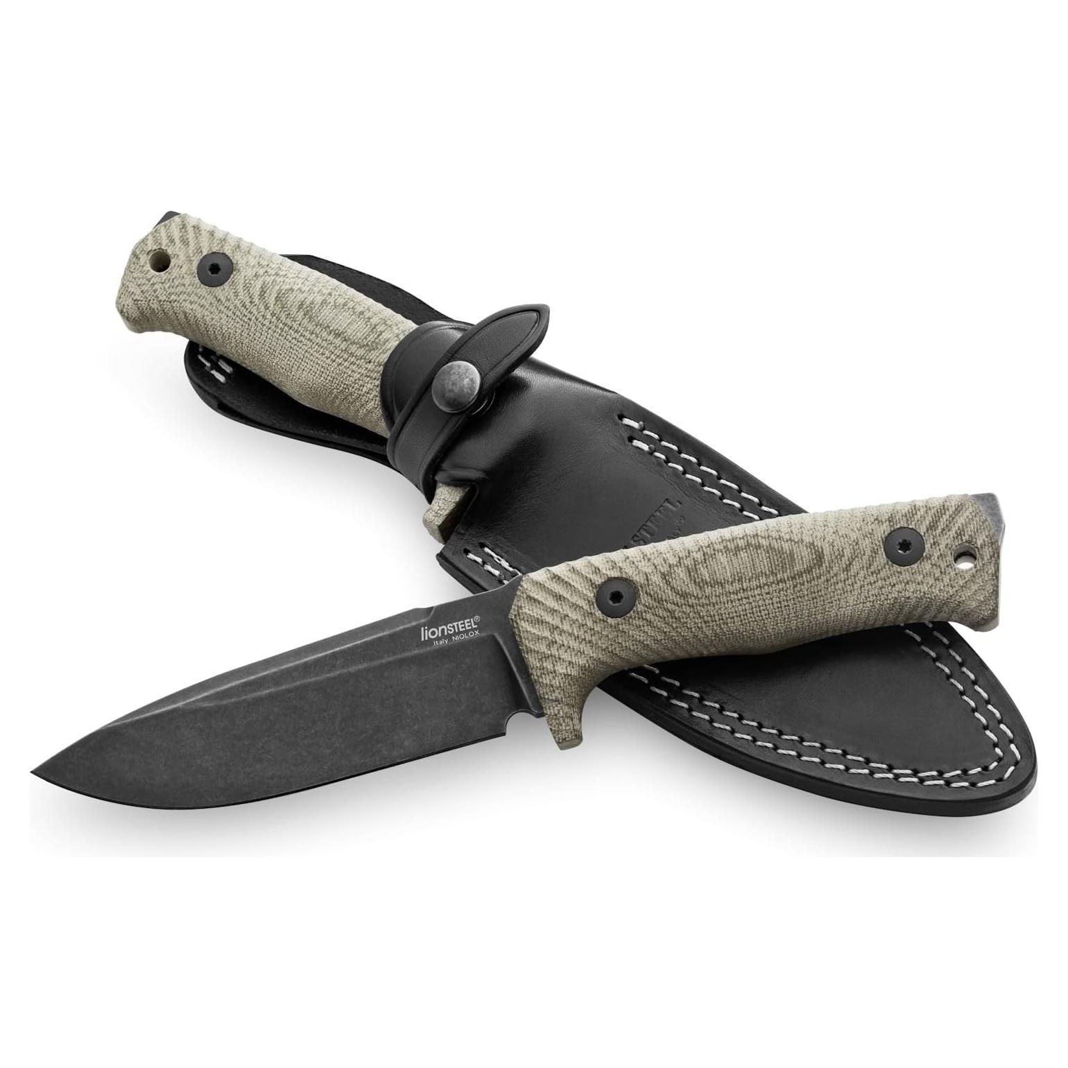 Cuchillo de Hoja Fija LionSTEEL T5B Niolox 13cm Micarta Verde