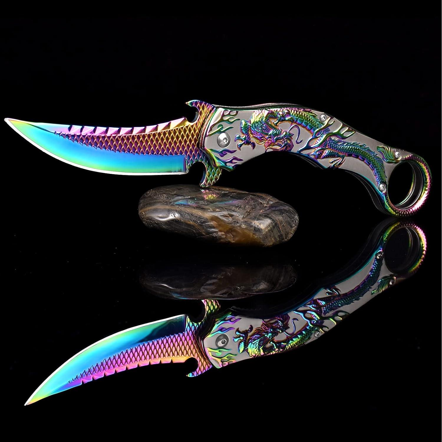Cuchillo Plegable Vividstill con Dragón 3D - 22.9 cm EDC