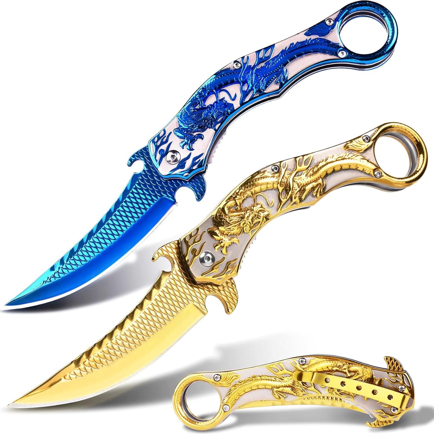 Cuchillo Plegable Vividstill con Dragón 3D - 22.9 cm EDC